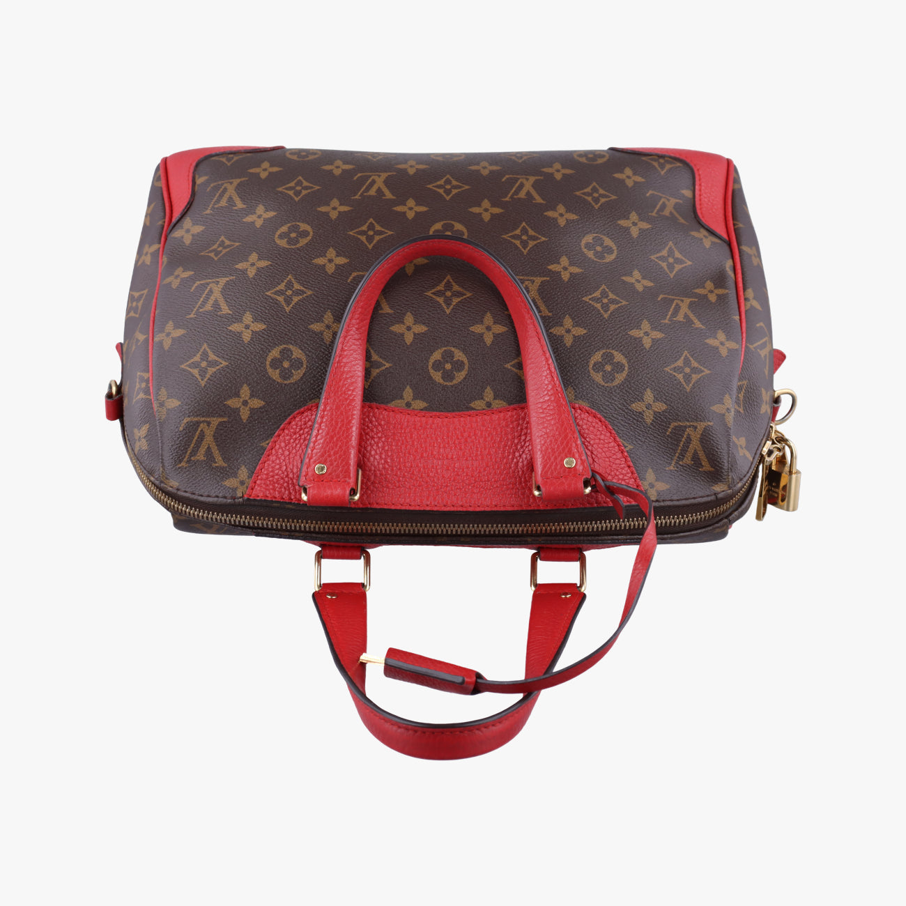 Pre-owned Louis Vuitton RETIRO PM brown×CERISE Monogram Canvas×calf leather M40546 shoulderbag | stylenewstar