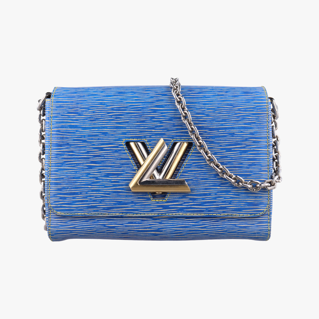 Pre-owned Louis Vuitton Portefeuille Twist Denim blue Epi M61036 shoulderbag | stylenewstar