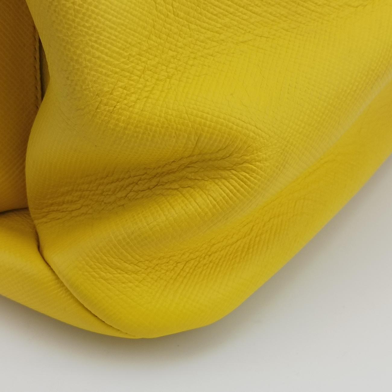 Pre-owned Prada Cuir Double　Satchel Yellow SAFFIANO　Leather BN2756 handbag | stylenewstar