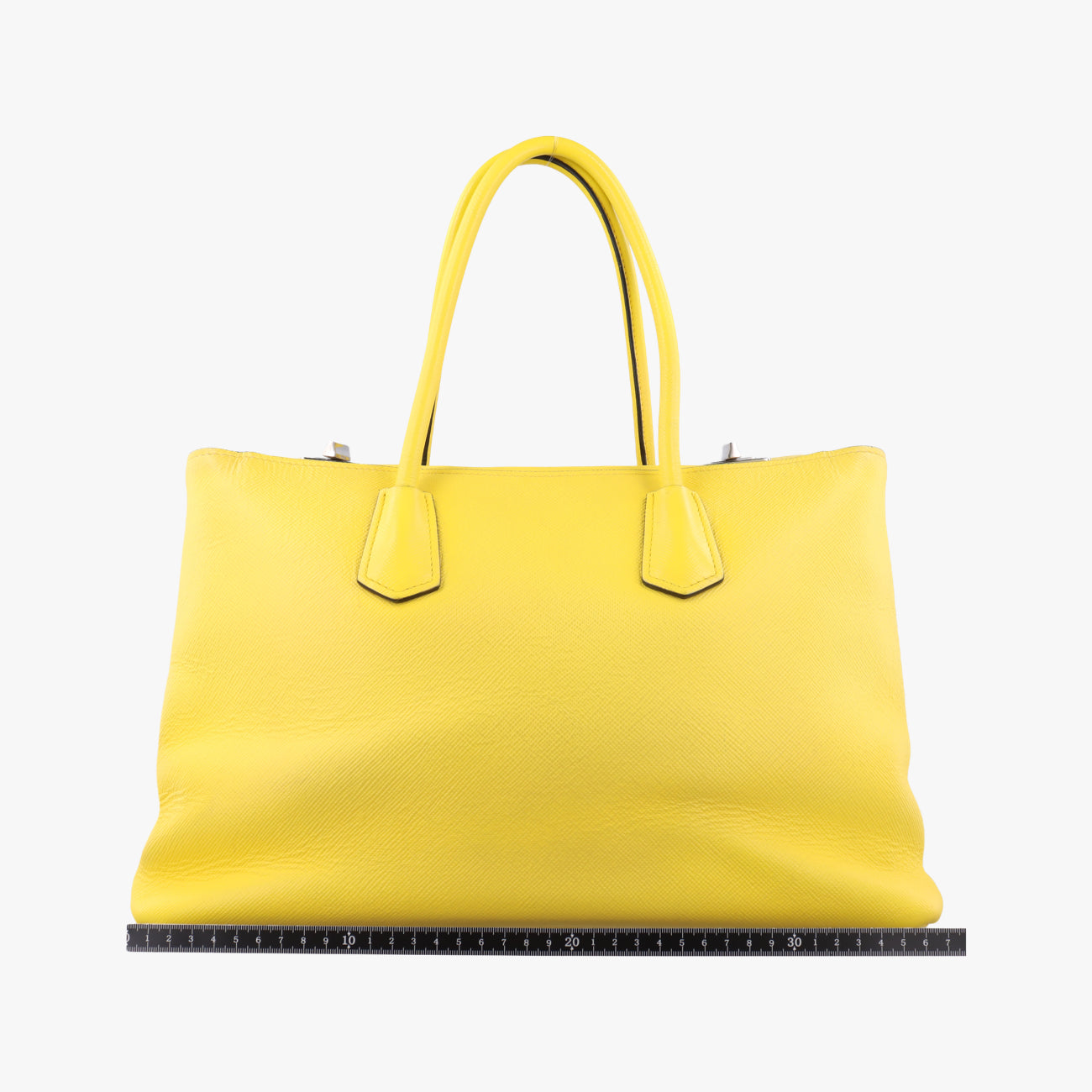 Pre-owned Prada Cuir Double　Satchel Yellow SAFFIANO　Leather BN2756 handbag | stylenewstar