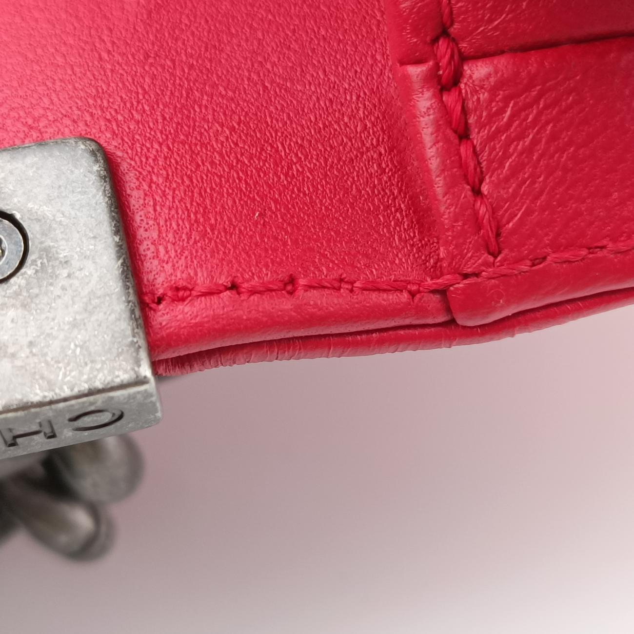 Vintage Chanel BOY CHANEL Red lambskin×Garrusha A66230 shoulderbag | stylenewstar