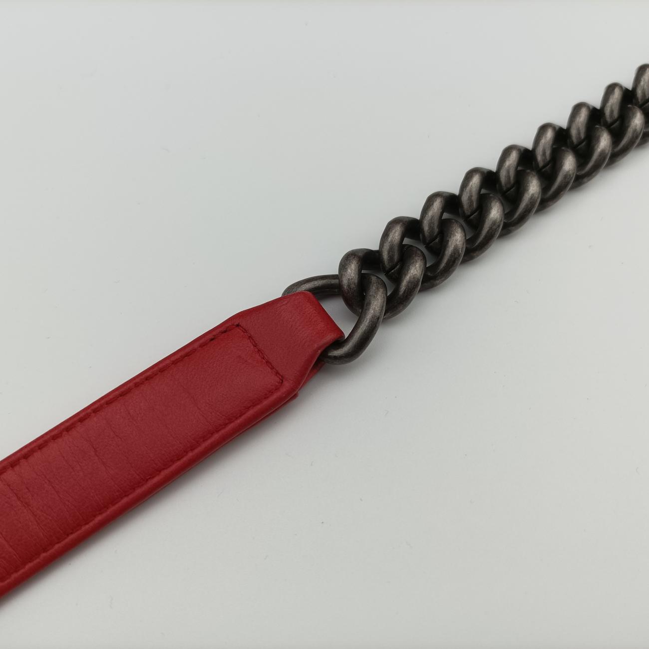 Vintage Chanel BOY CHANEL Red lambskin×Garrusha A66230 shoulderbag | stylenewstar