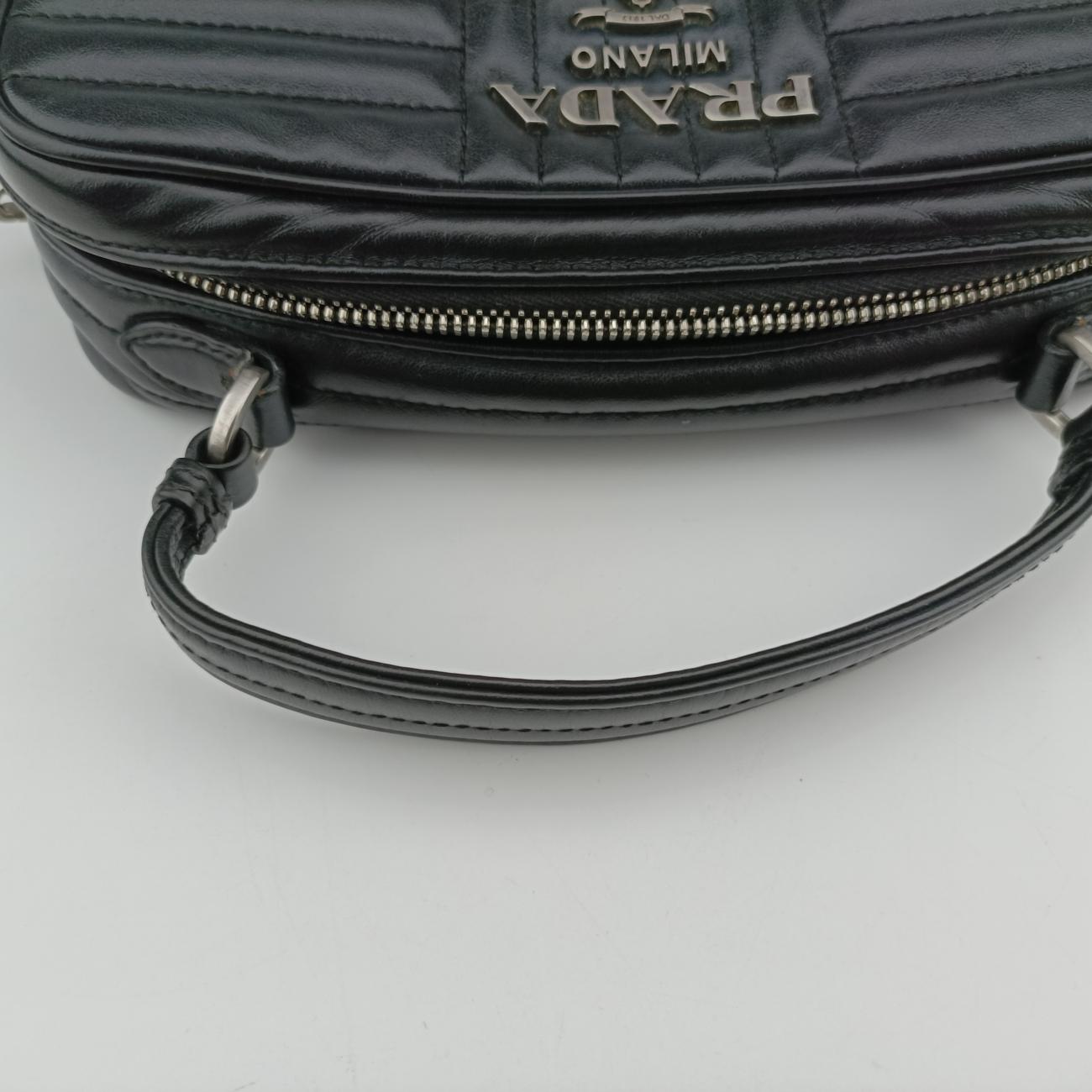 Secondhand Prada Diagramme Black Leather 1BH083 shoulderbag | stylenewstar