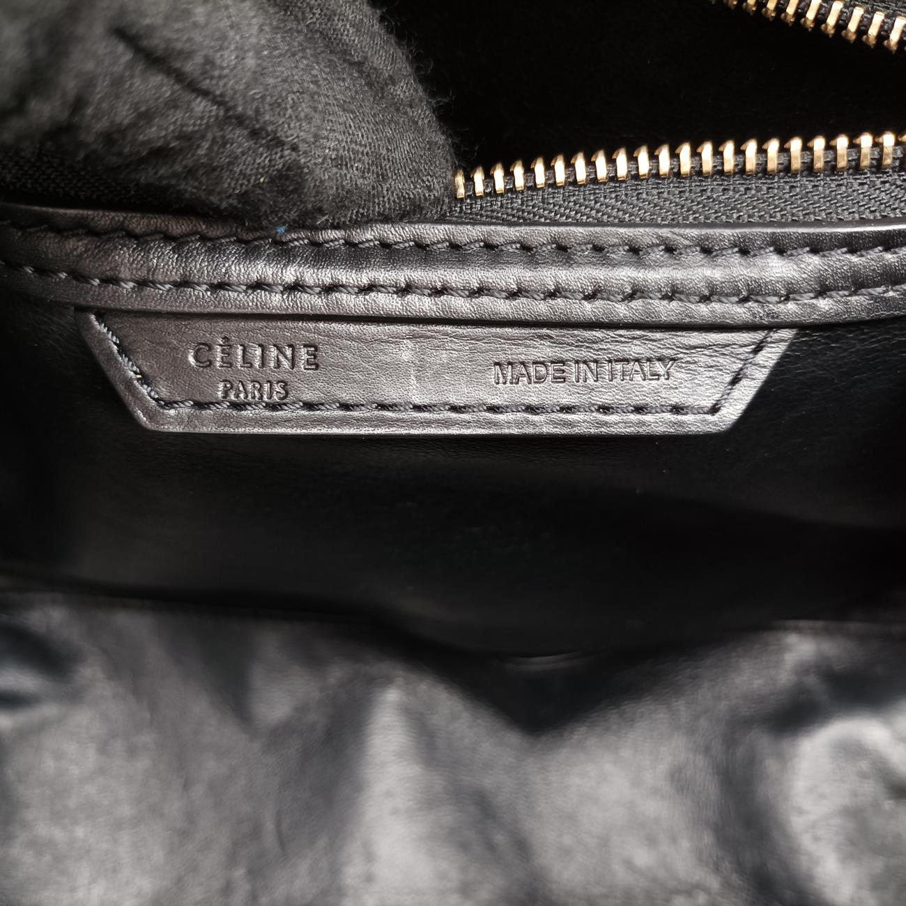 Pre-owned Celine Luggage Mini Shopper Brown x Green x Black Leather  handbag | stylenewstar