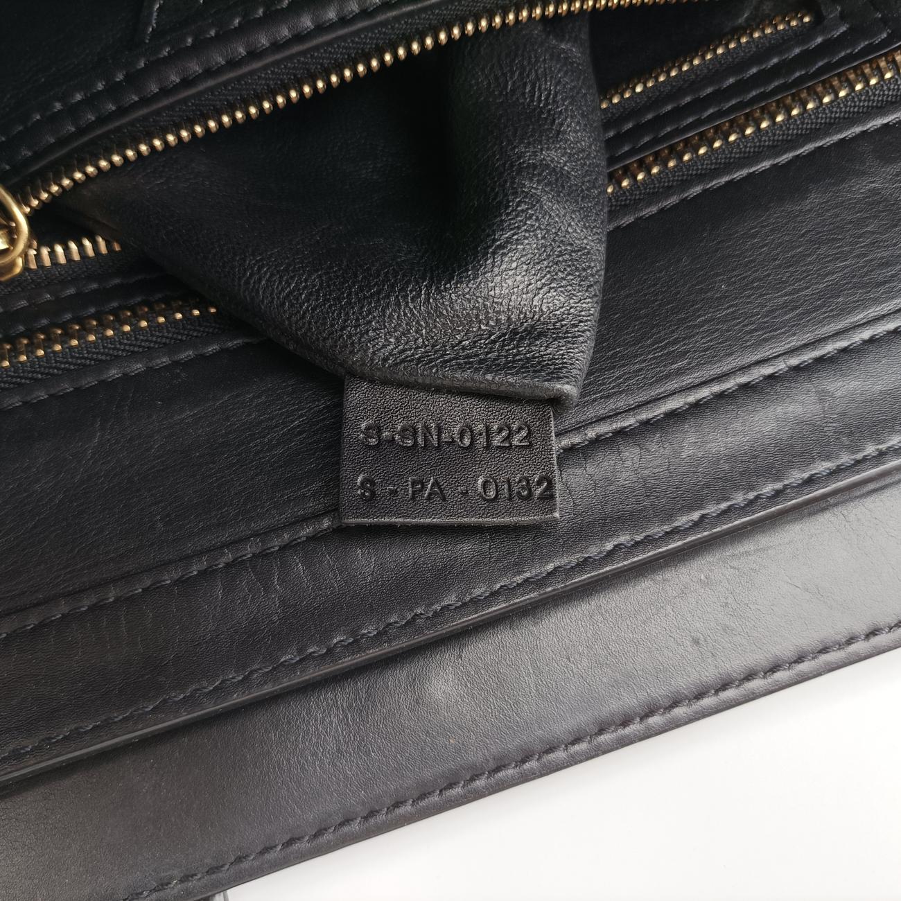 Pre-owned Celine Luggage Mini Shopper Brown x Green x Black Leather  handbag | stylenewstar