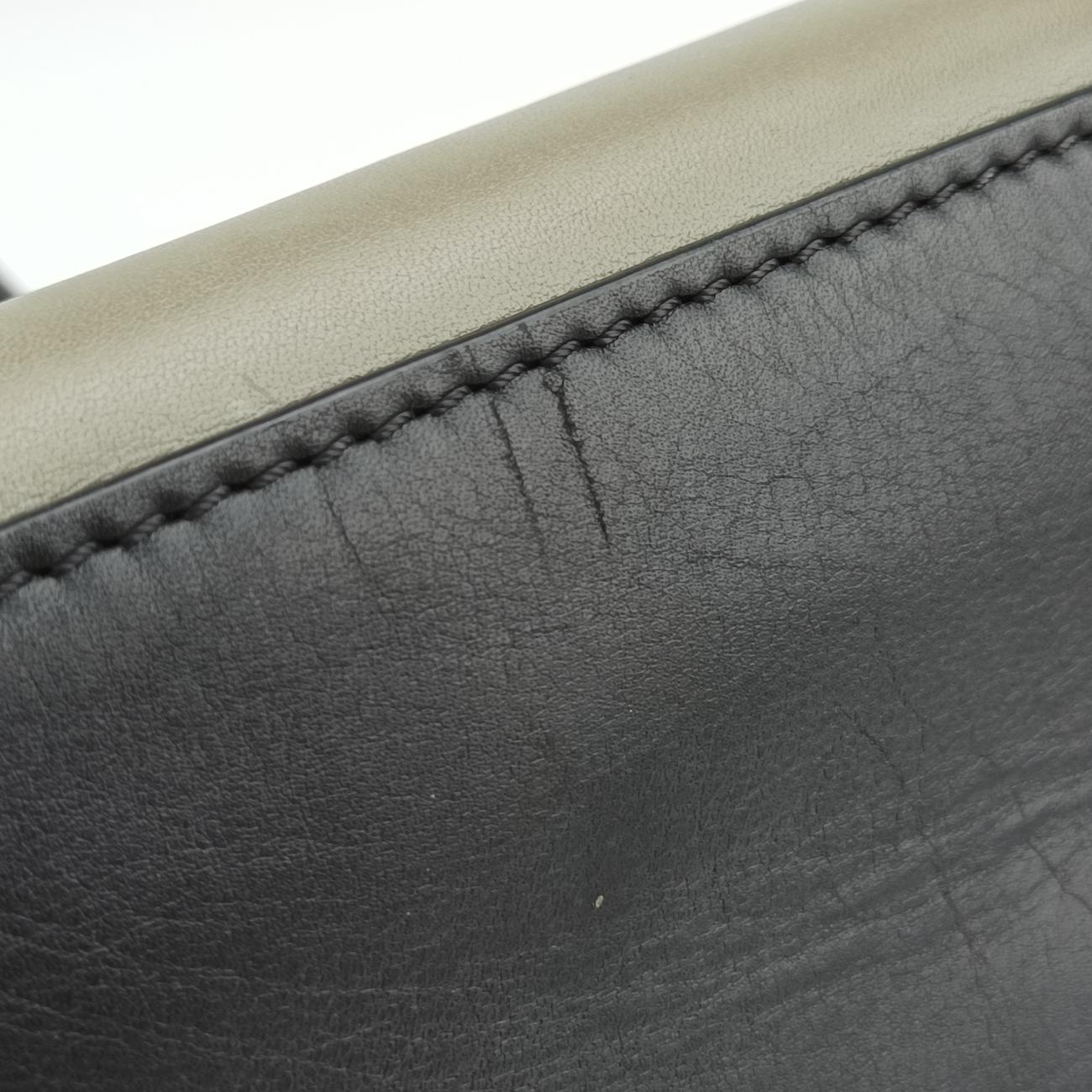 Pre-owned Celine Luggage Mini Shopper Brown x Green x Black Leather  handbag | stylenewstar