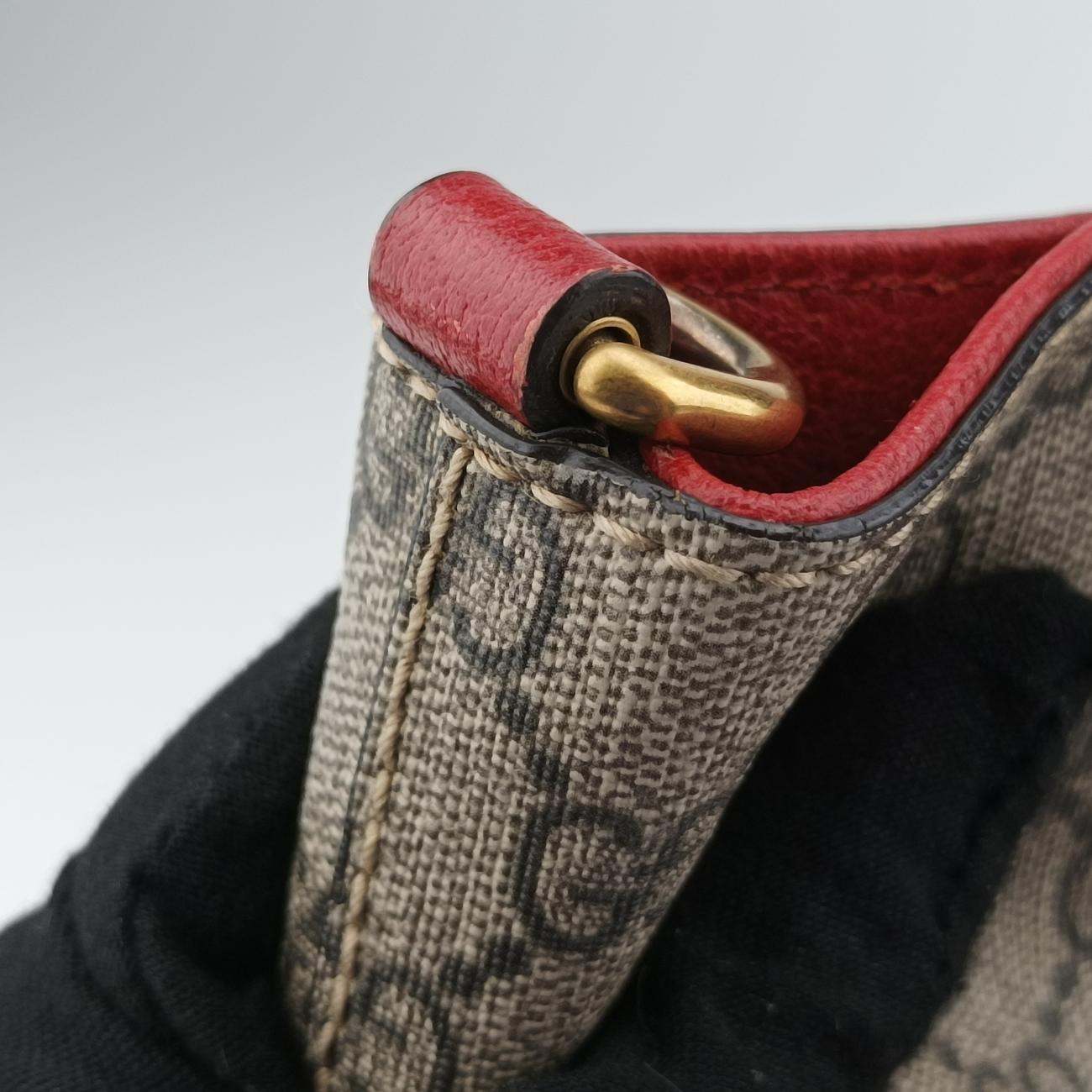 Pre-owned Gucci GG Supreme Bosco PATCHED beige×Multicolour PVC coated canvas 473887 shoulderbag | stylenewstar