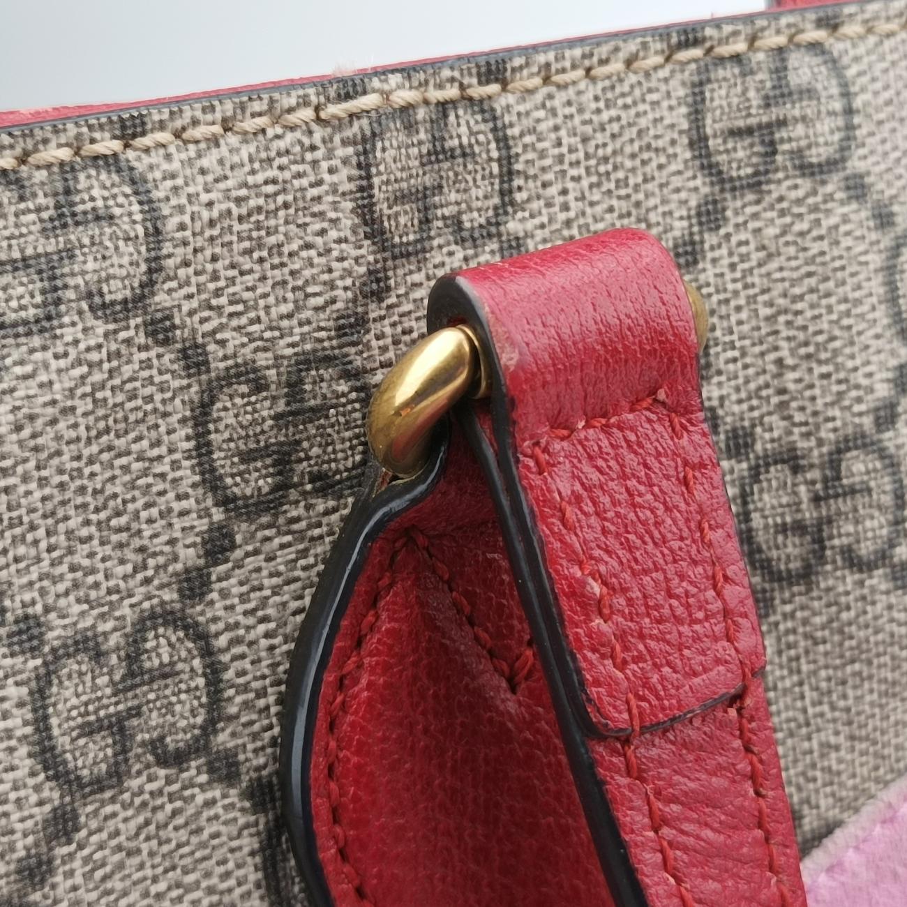 Pre-owned Gucci GG Supreme Bosco PATCHED beige×Multicolour PVC coated canvas 473887 shoulderbag | stylenewstar