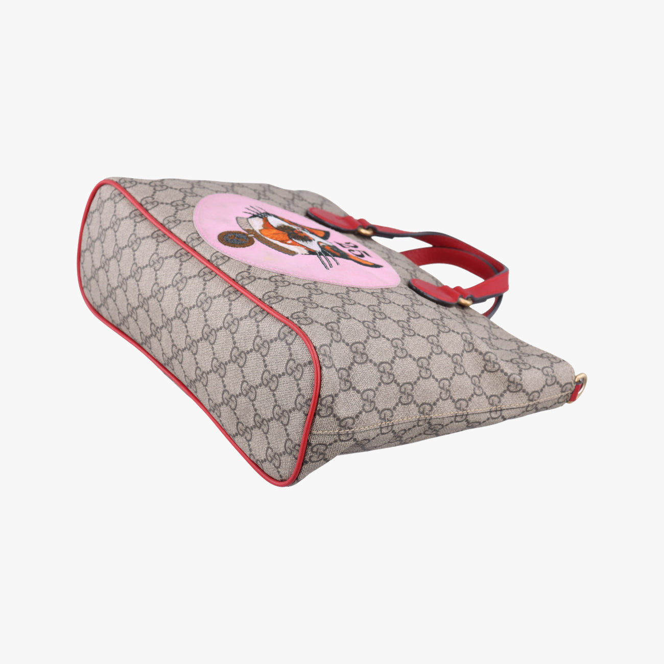 Pre-owned Gucci GG Supreme Bosco PATCHED beige×Multicolour PVC coated canvas 473887 shoulderbag | stylenewstar