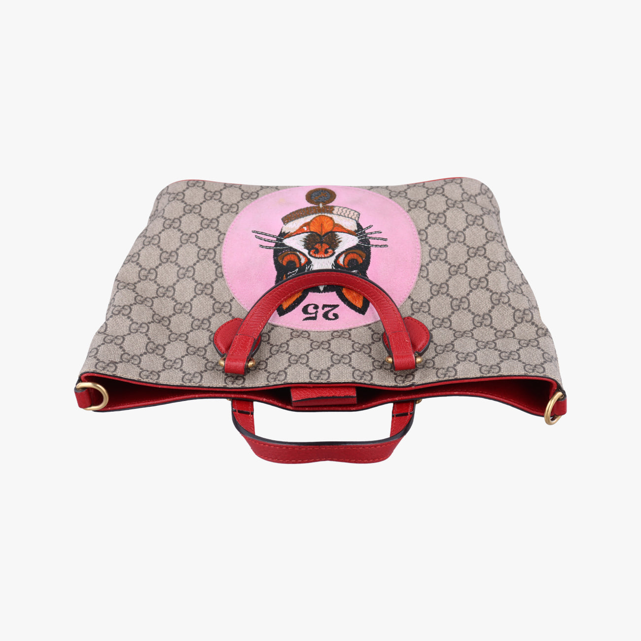 Pre-owned Gucci GG Supreme Bosco PATCHED beige×Multicolour PVC coated canvas 473887 shoulderbag | stylenewstar
