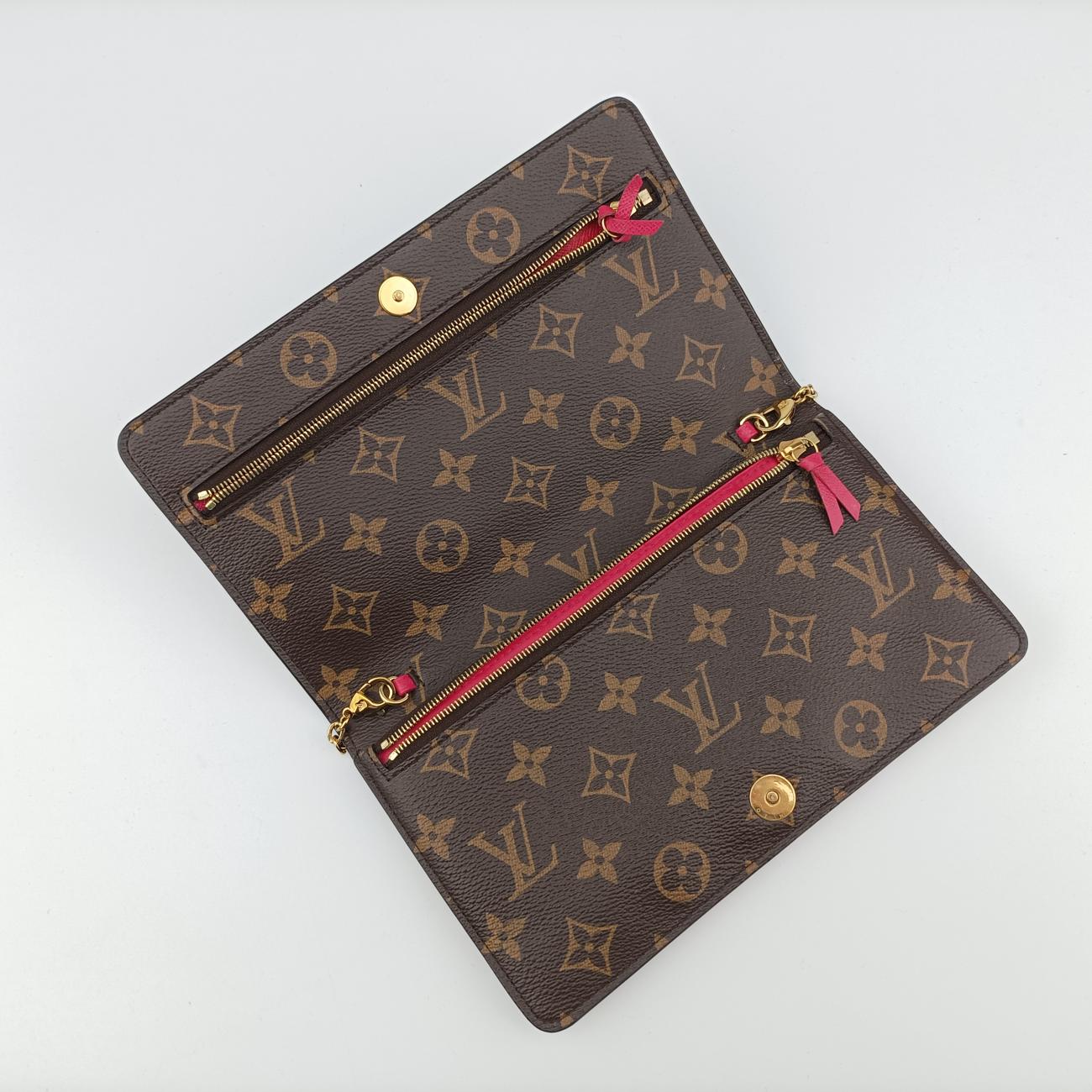 Pre-owned Louis Vuitton Pochette Weekend brown×Fuchsia Pink Monogram Canvas M62456 shoulderbag | stylenewstar