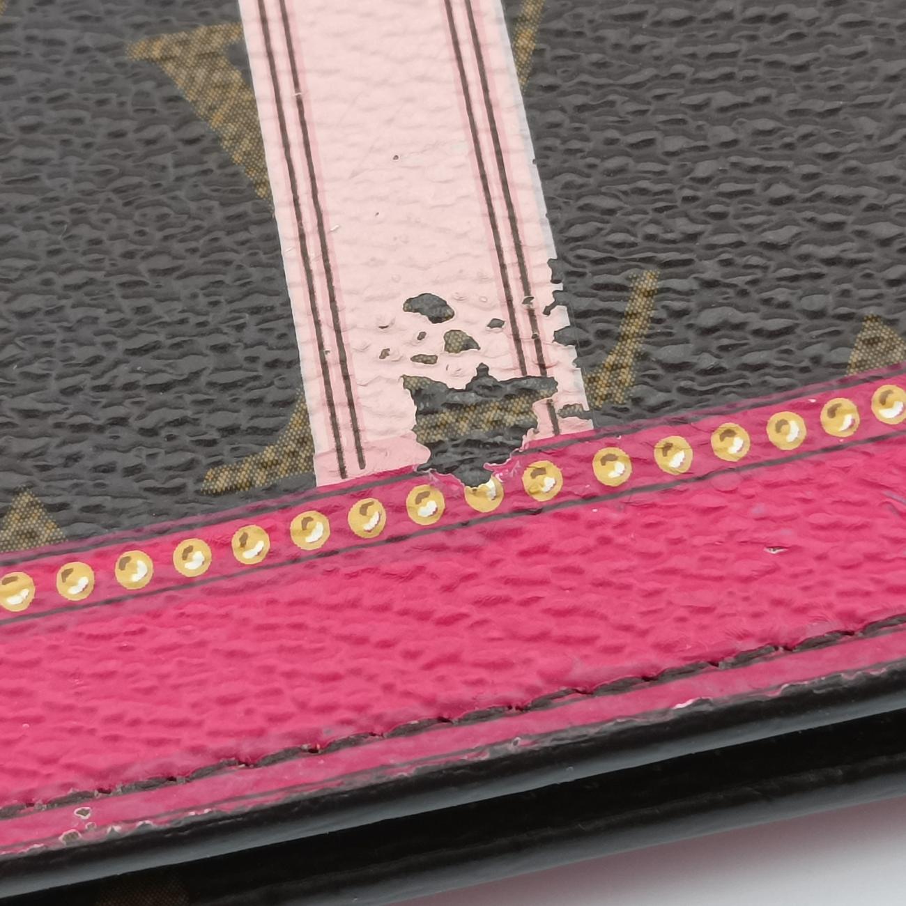 Pre-owned Louis Vuitton Pochette Weekend brown×Fuchsia Pink Monogram Canvas M62456 shoulderbag | stylenewstar