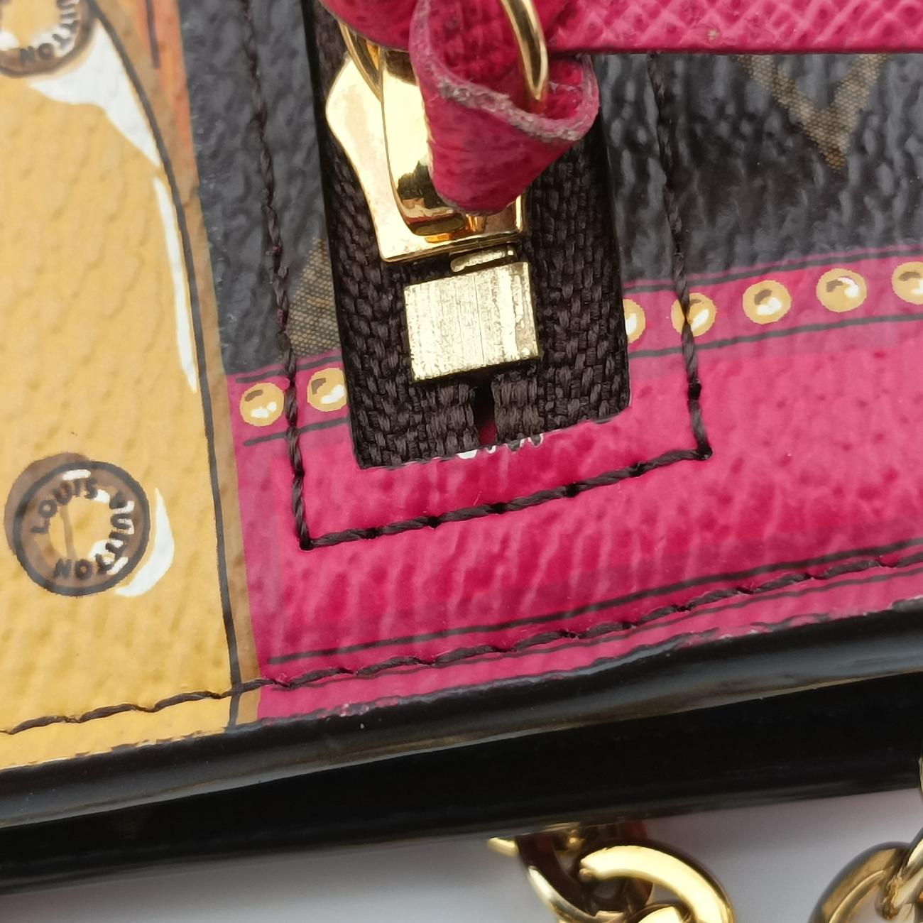 Pre-owned Louis Vuitton Pochette Weekend brown×Fuchsia Pink Monogram Canvas M62456 shoulderbag | stylenewstar