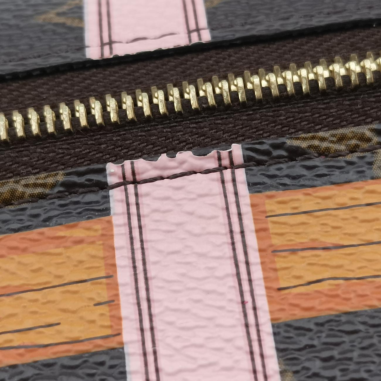 Pre-owned Louis Vuitton Pochette Weekend brown×Fuchsia Pink Monogram Canvas M62456 shoulderbag | stylenewstar