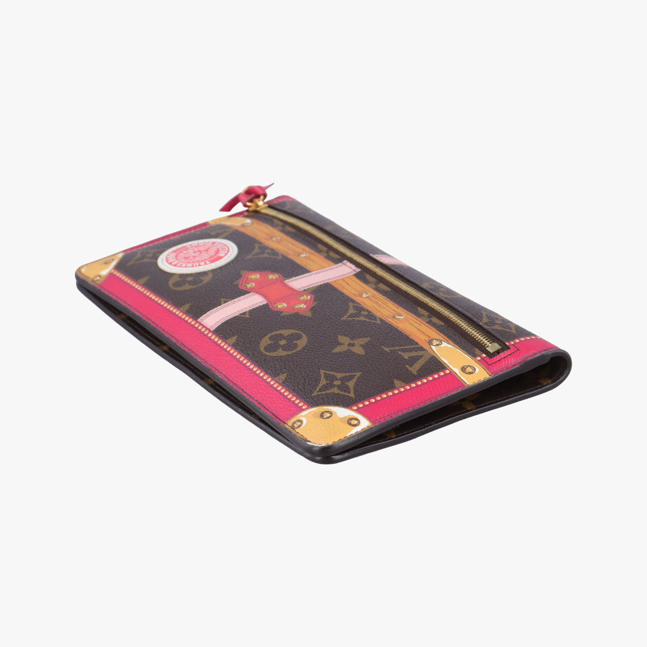 Pre-owned Louis Vuitton Pochette Weekend brown×Fuchsia Pink Monogram Canvas M62456 shoulderbag | stylenewstar