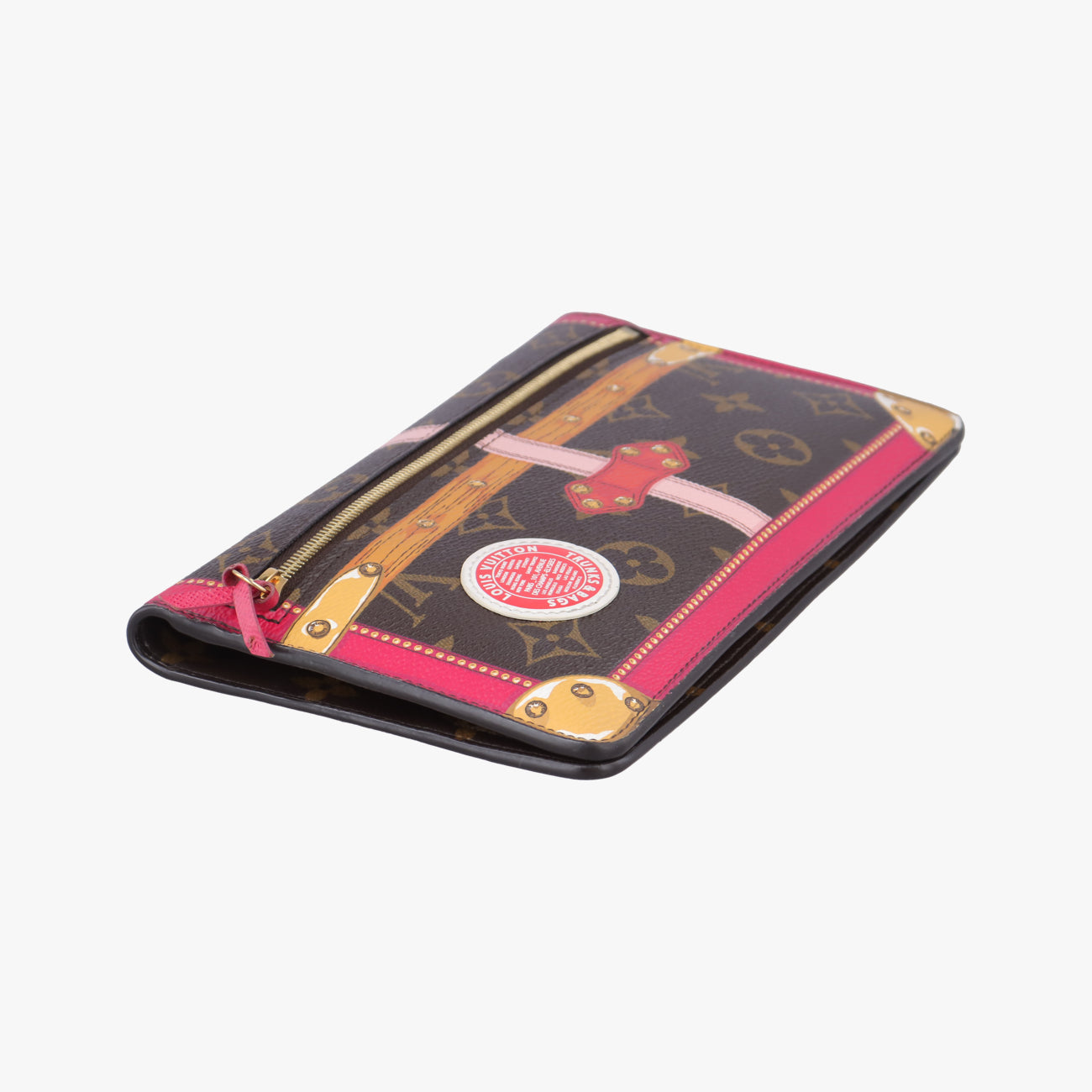 Pre-owned Louis Vuitton Pochette Weekend brown×Fuchsia Pink Monogram Canvas M62456 shoulderbag | stylenewstar