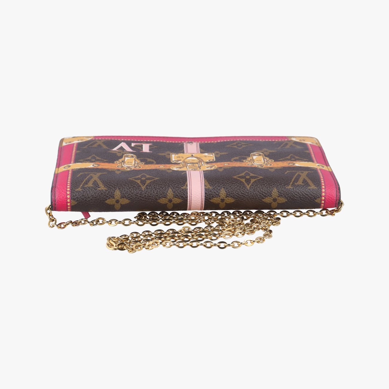 Pre-owned Louis Vuitton Pochette Weekend brown×Fuchsia Pink Monogram Canvas M62456 shoulderbag | stylenewstar