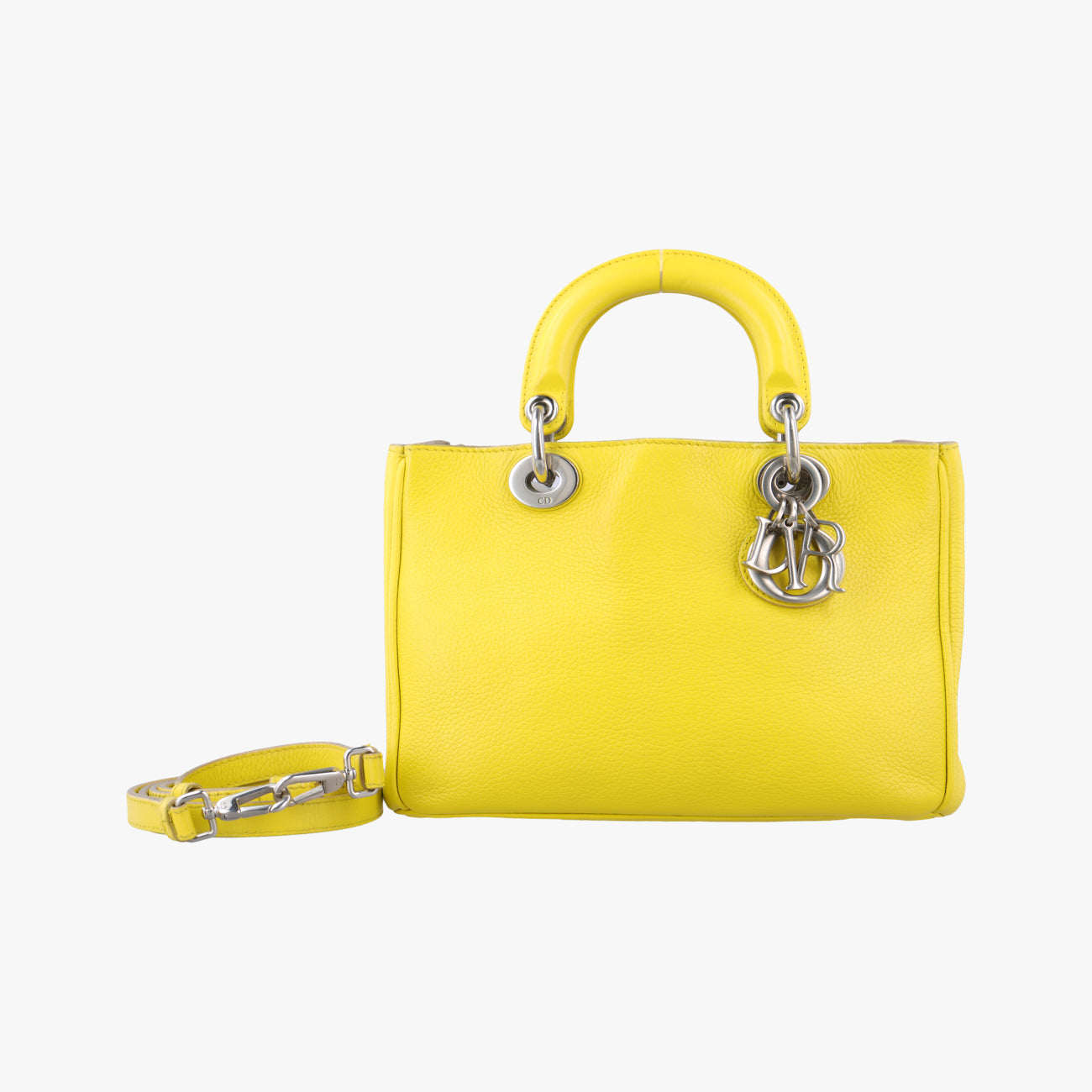 Pre-owned Christian Dior Diorissimo Yellow Leather  shoulderbag | stylenewstar