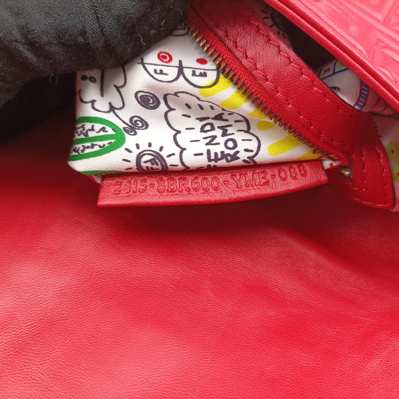 Pre-owned Fendi Baguette Red lambskin 8BR600 shoulderbag | stylenewstar