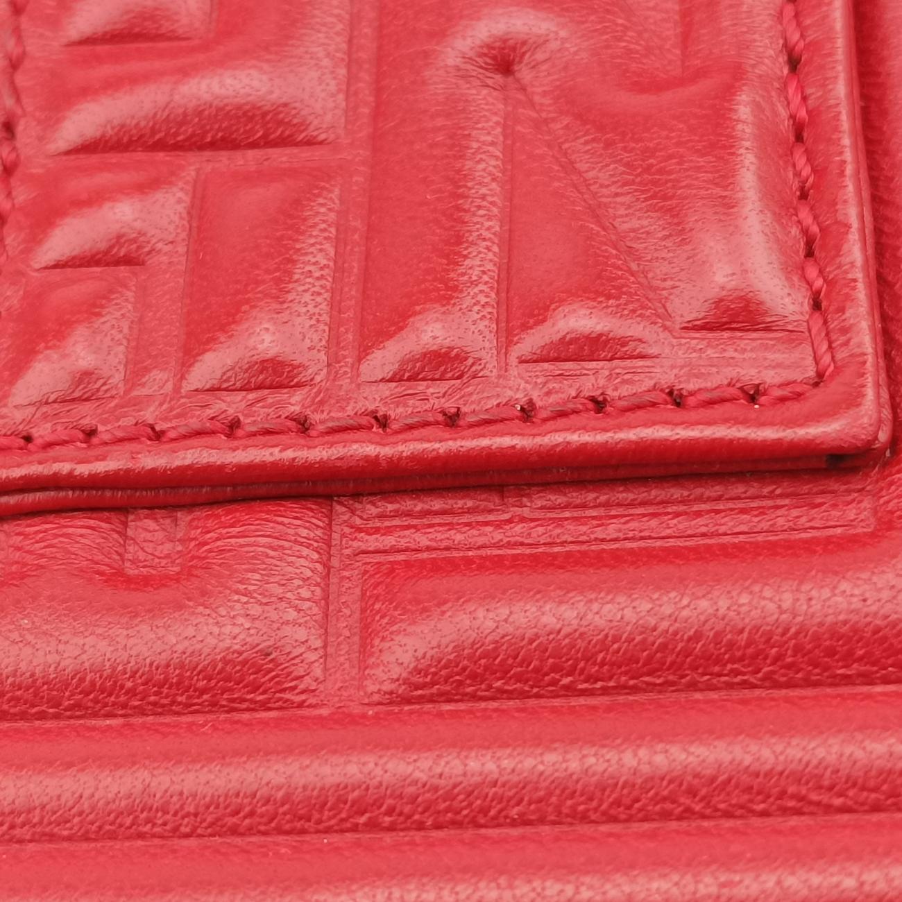 Pre-owned Fendi Baguette Red lambskin 8BR600 shoulderbag | stylenewstar