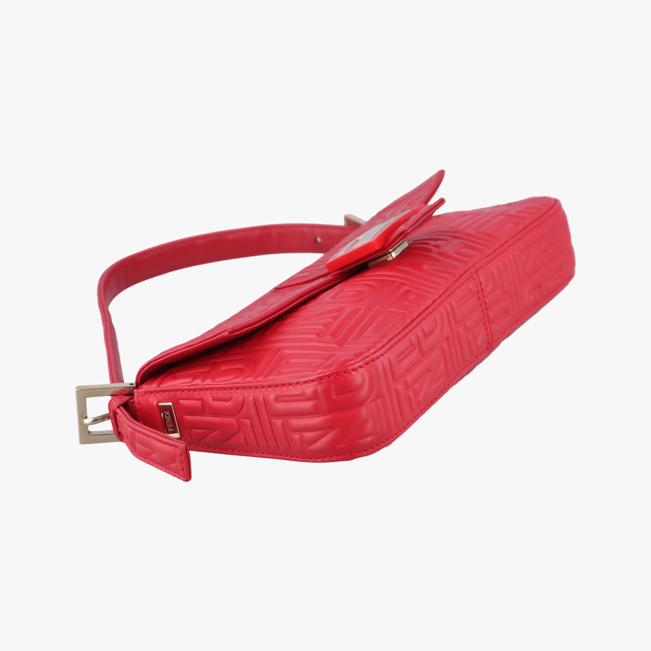 Pre-owned Fendi Baguette Red lambskin 8BR600 shoulderbag | stylenewstar