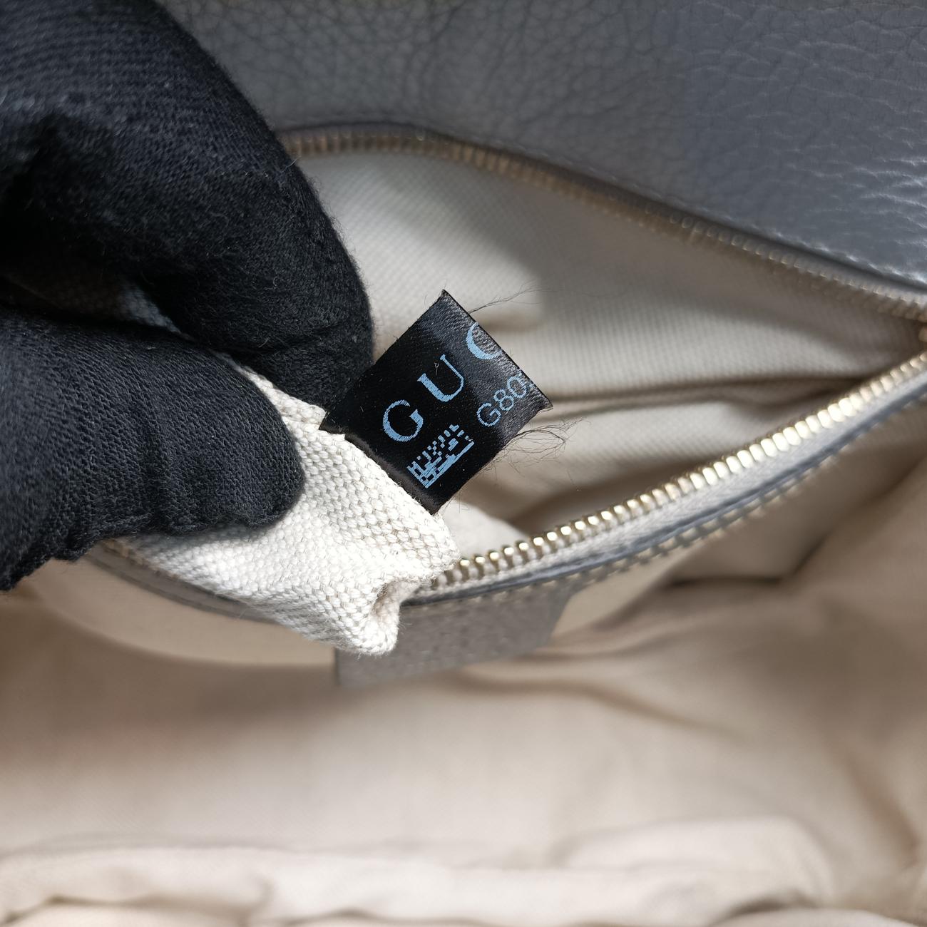 Vintage Gucci New Bamboo Beige×Silver canvas x leather 254884 shoulderbag | stylenewstar