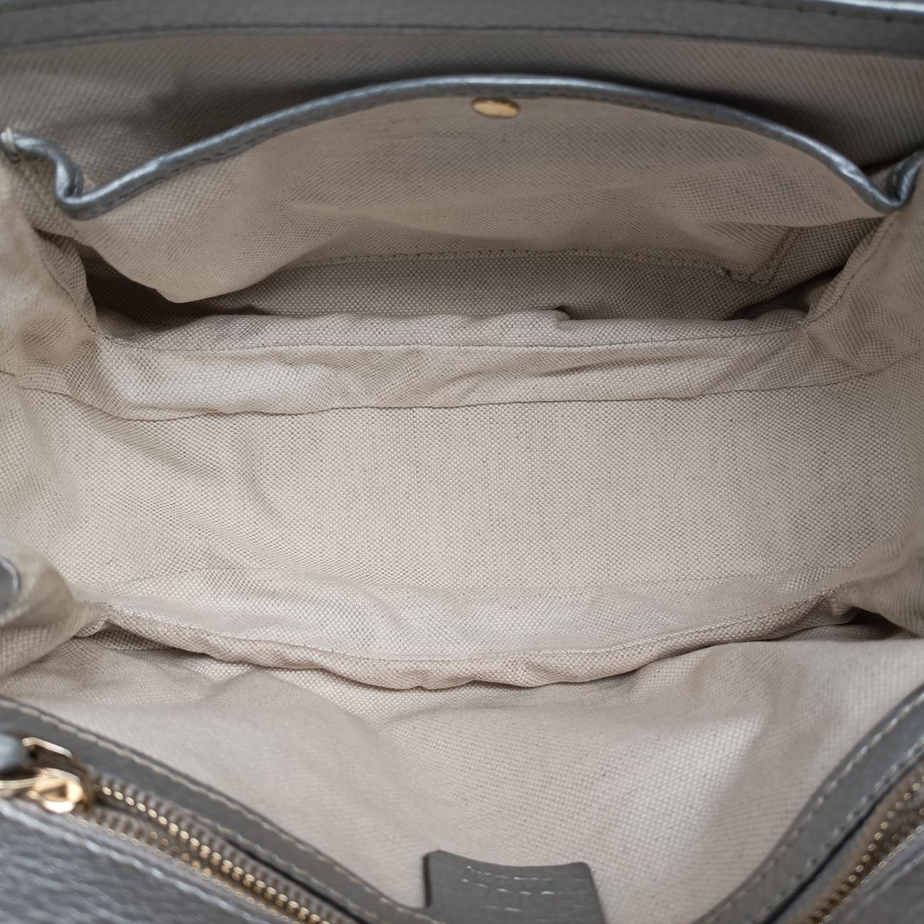 Vintage Gucci New Bamboo Beige×Silver canvas x leather 254884 shoulderbag | stylenewstar