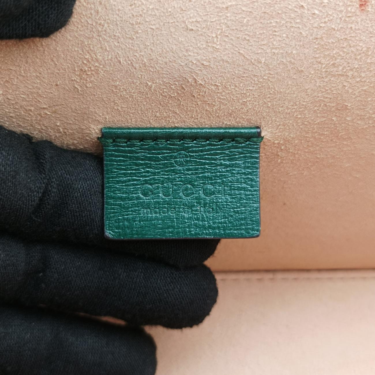 Secondhand Gucci GG flora Padlock Bamboo Green Leather 603221 shoulderbag | stylenewstar