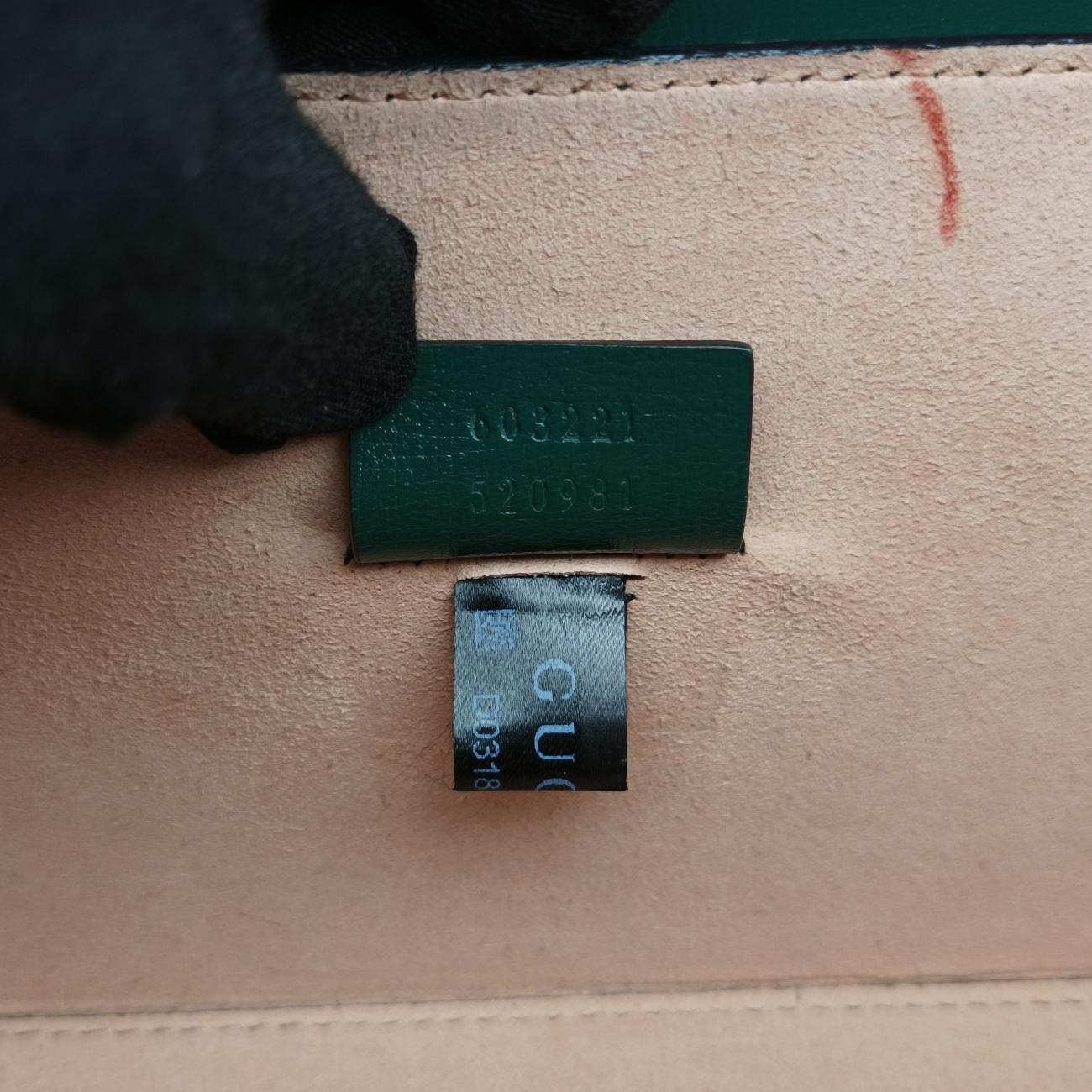 Secondhand Gucci GG flora Padlock Bamboo Green Leather 603221 shoulderbag | stylenewstar