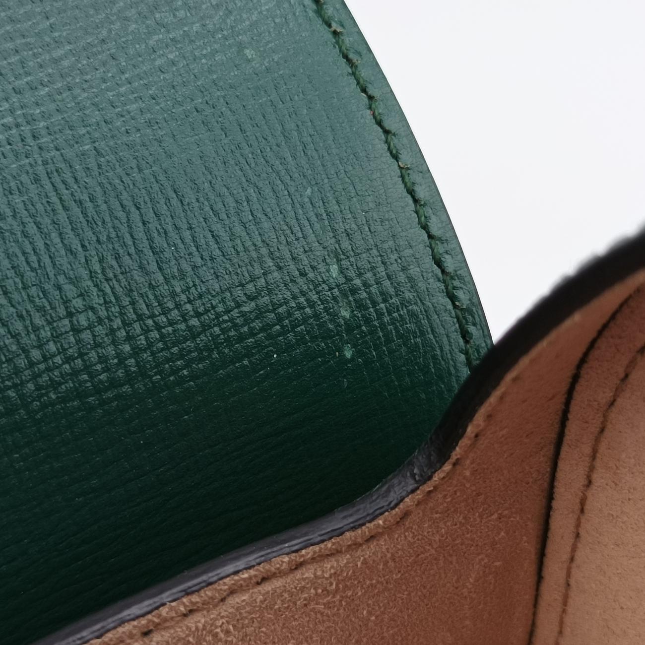 Secondhand Gucci GG flora Padlock Bamboo Green Leather 603221 shoulderbag | stylenewstar