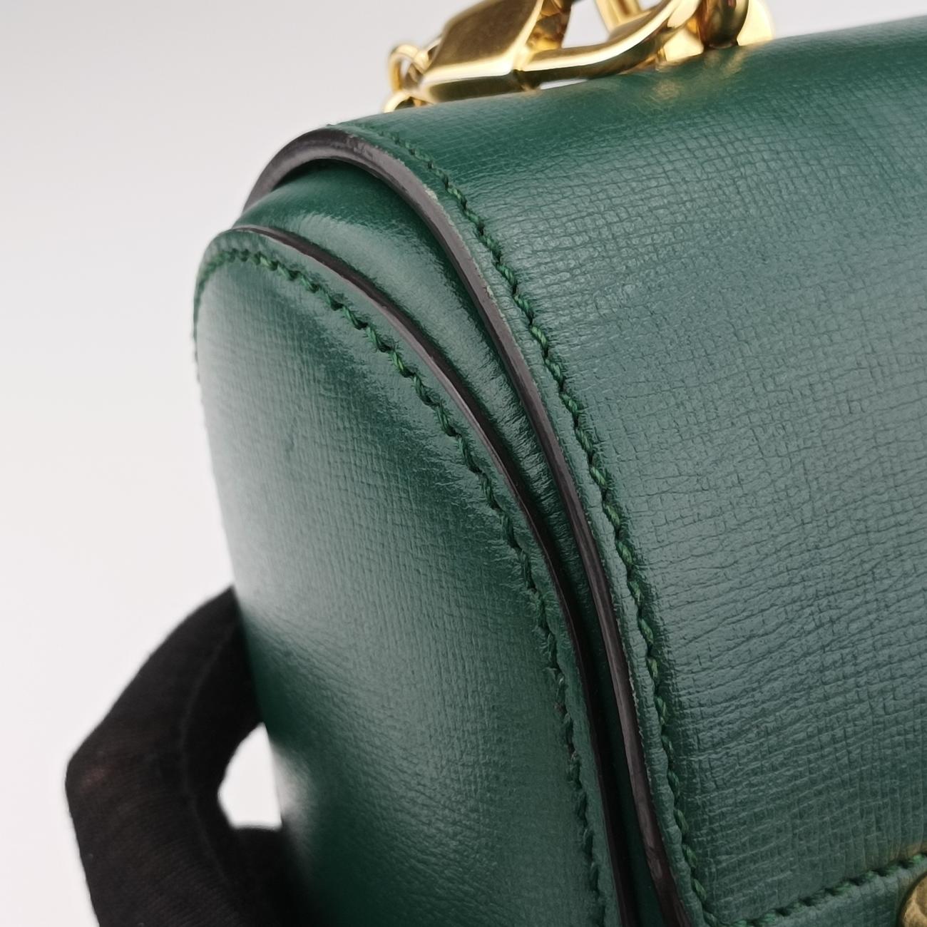 Secondhand Gucci GG flora Padlock Bamboo Green Leather 603221 shoulderbag | stylenewstar