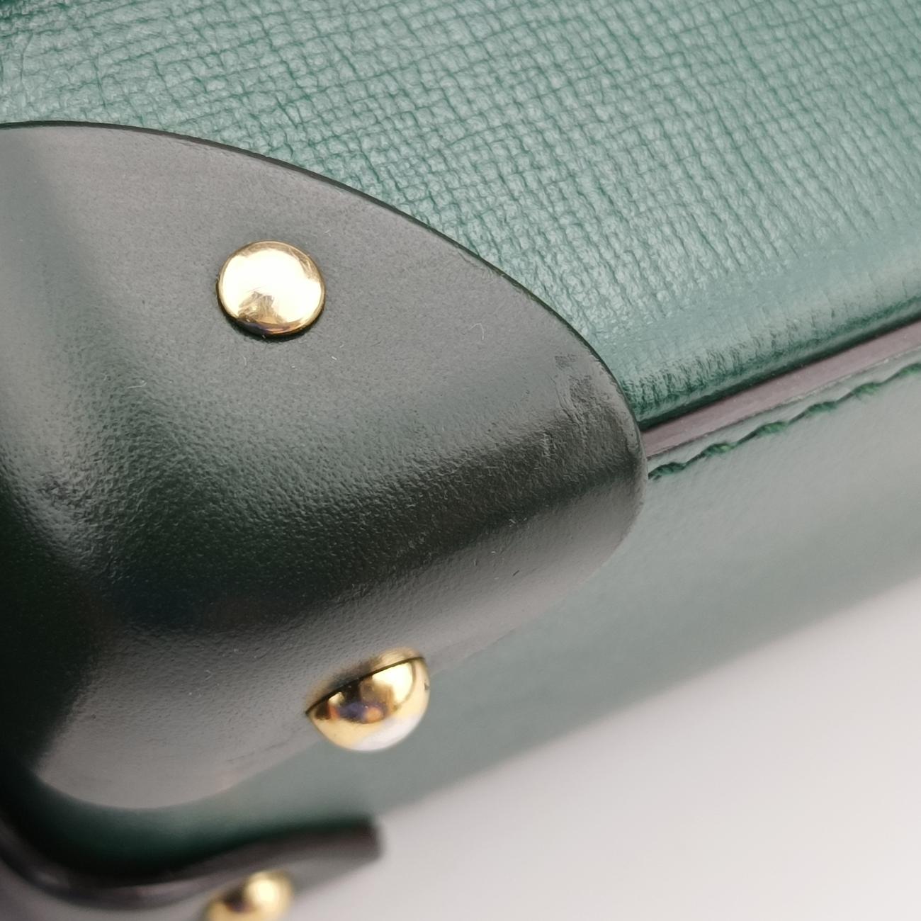 Secondhand Gucci GG flora Padlock Bamboo Green Leather 603221 shoulderbag | stylenewstar