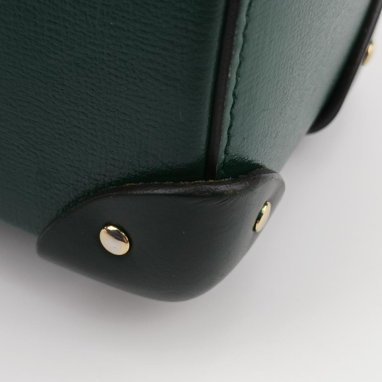 Secondhand Gucci GG flora Padlock Bamboo Green Leather 603221 shoulderbag | stylenewstar