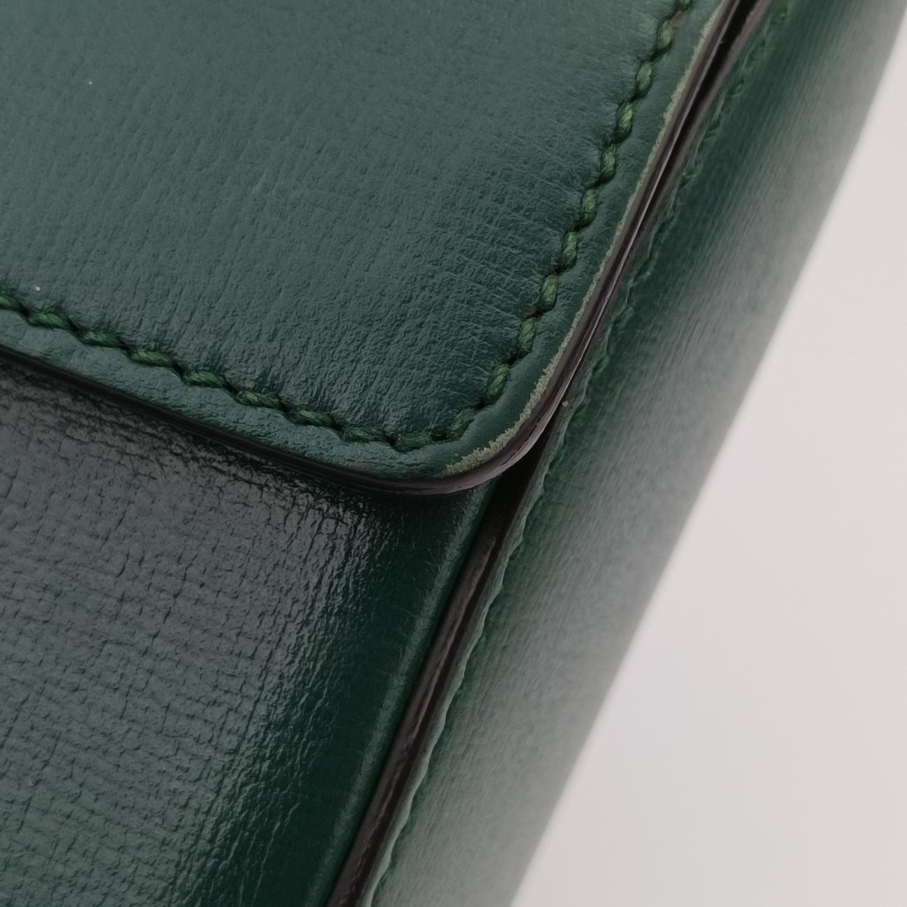 Secondhand Gucci GG flora Padlock Bamboo Green Leather 603221 shoulderbag | stylenewstar