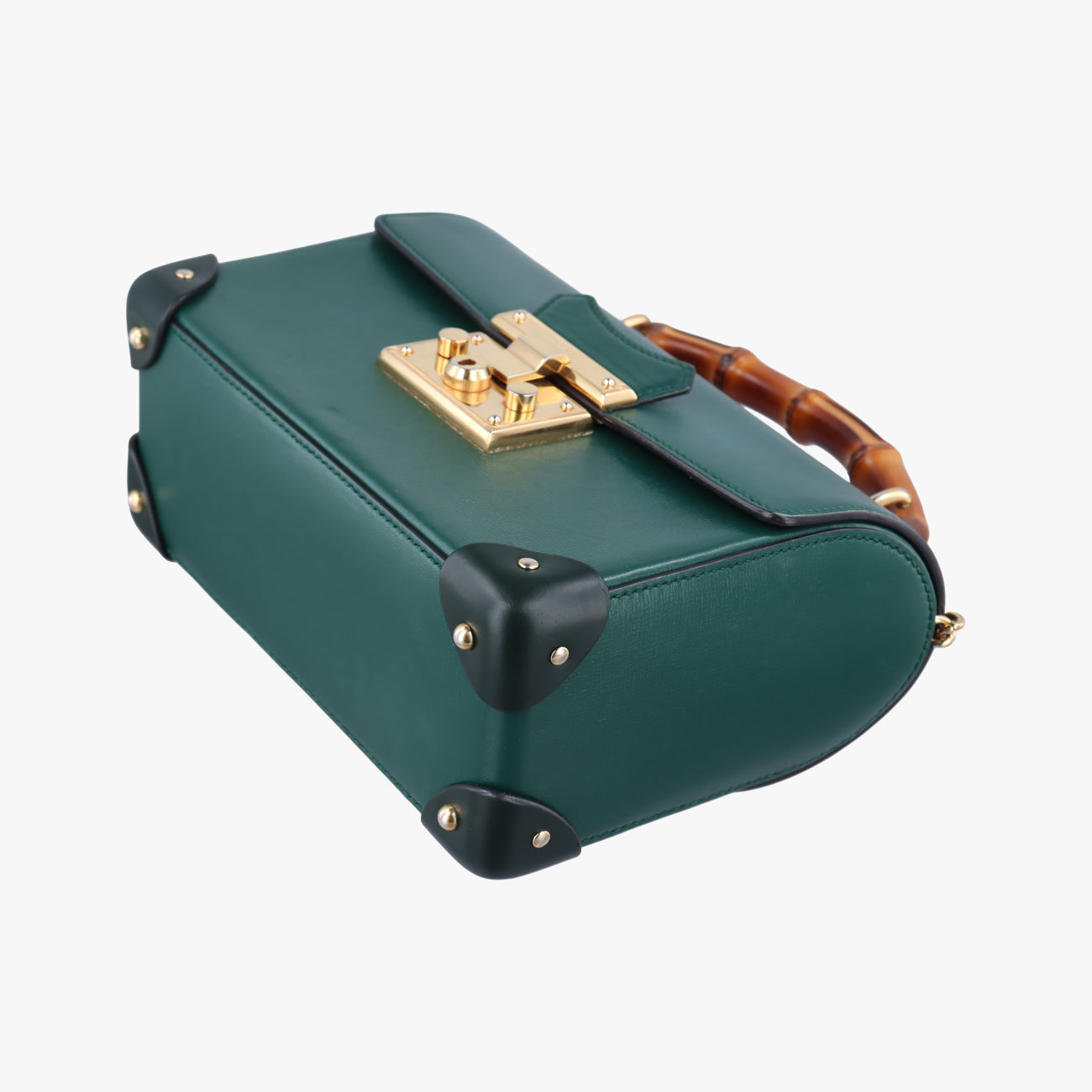 Secondhand Gucci GG flora Padlock Bamboo Green Leather 603221 shoulderbag | stylenewstar