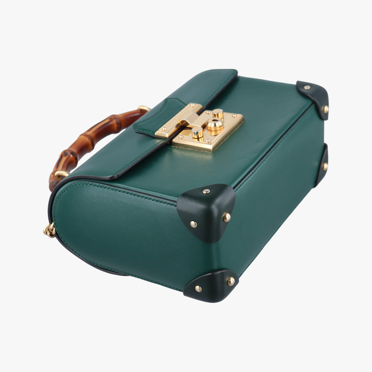 Secondhand Gucci GG flora Padlock Bamboo Green Leather 603221 shoulderbag | stylenewstar