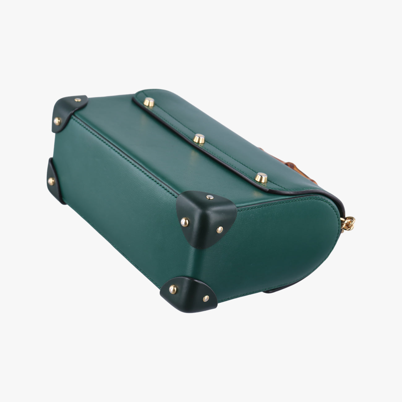 Secondhand Gucci GG flora Padlock Bamboo Green Leather 603221 shoulderbag | stylenewstar