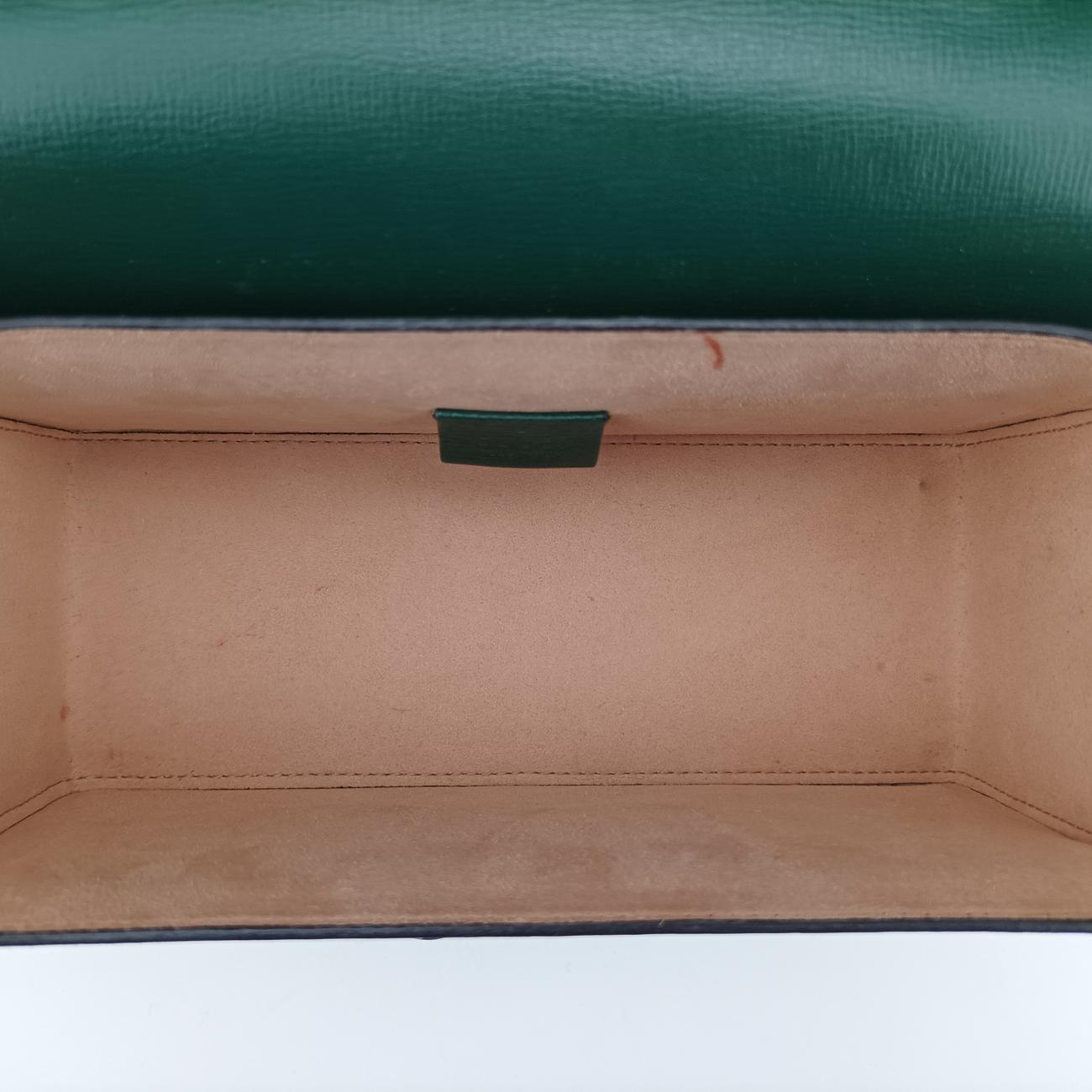 Secondhand Gucci GG flora Padlock Bamboo Green Leather 603221 shoulderbag | stylenewstar