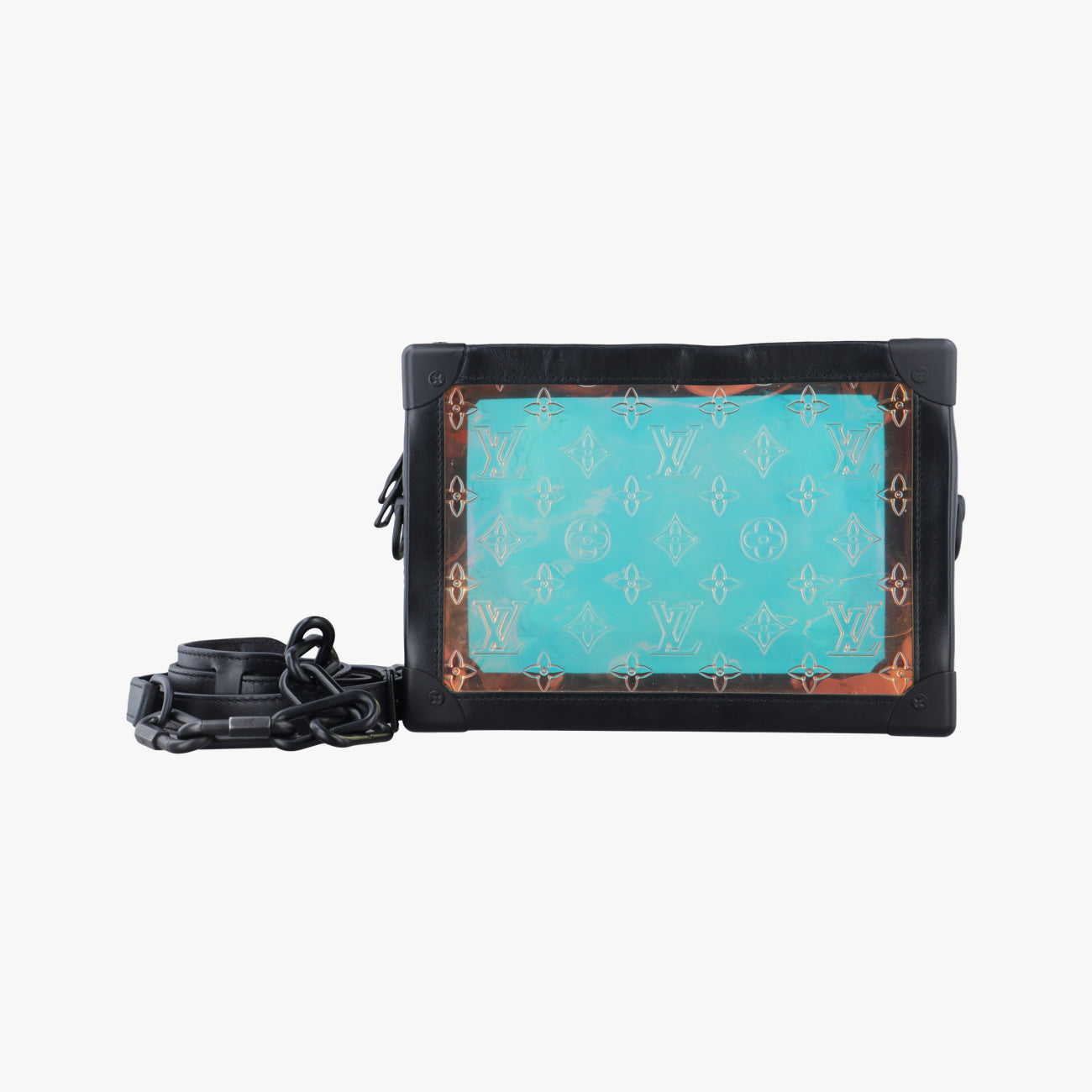 Pre-owned Louis Vuitton Soft Trunk Hologram x black Monogram Prism×calf leather M55932 shoulderbag | stylenewstar