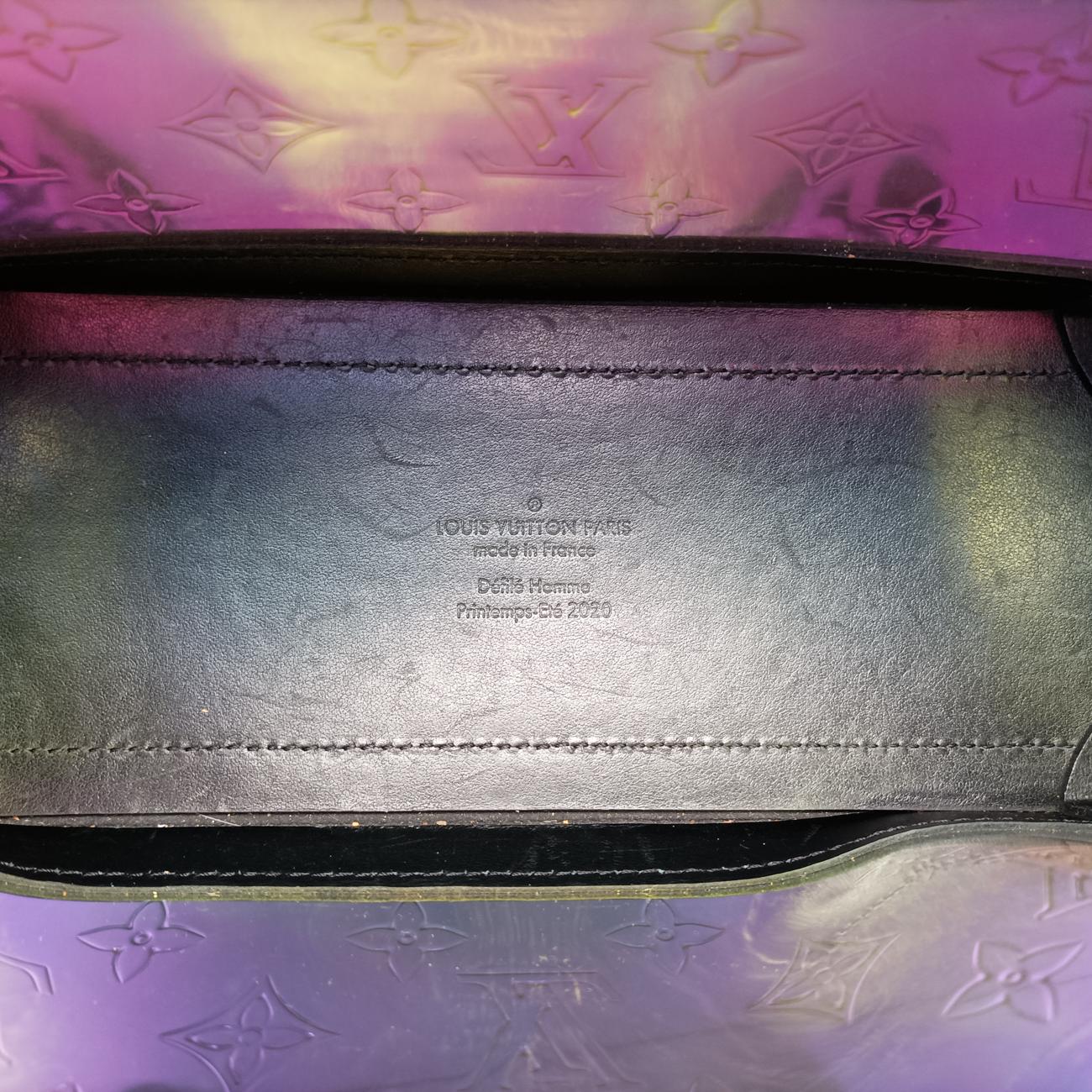 Pre-owned Louis Vuitton Soft Trunk Hologram x black Monogram Prism×calf leather M55932 shoulderbag | stylenewstar