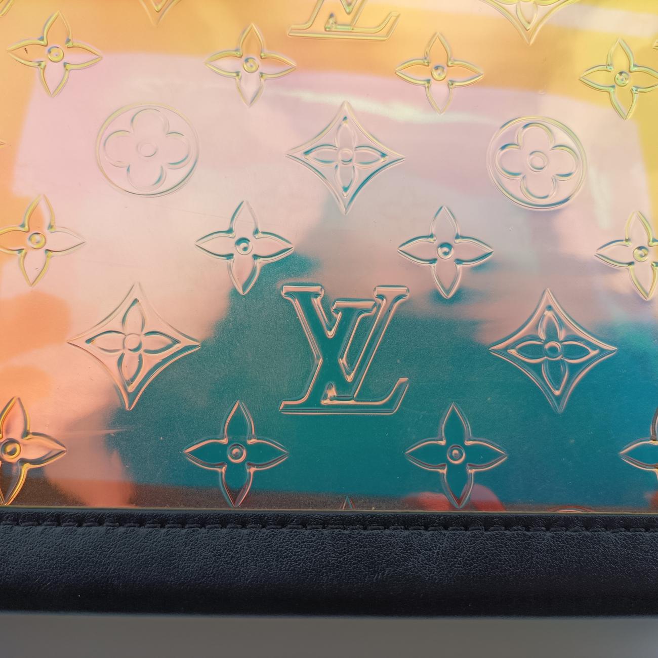 Pre-owned Louis Vuitton Soft Trunk Hologram x black Monogram Prism×calf leather M55932 shoulderbag | stylenewstar