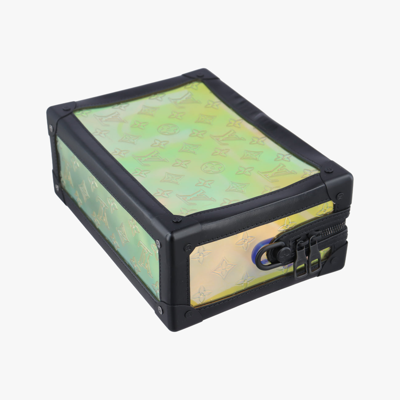 Pre-owned Louis Vuitton Soft Trunk Hologram x black Monogram Prism×calf leather M55932 shoulderbag | stylenewstar