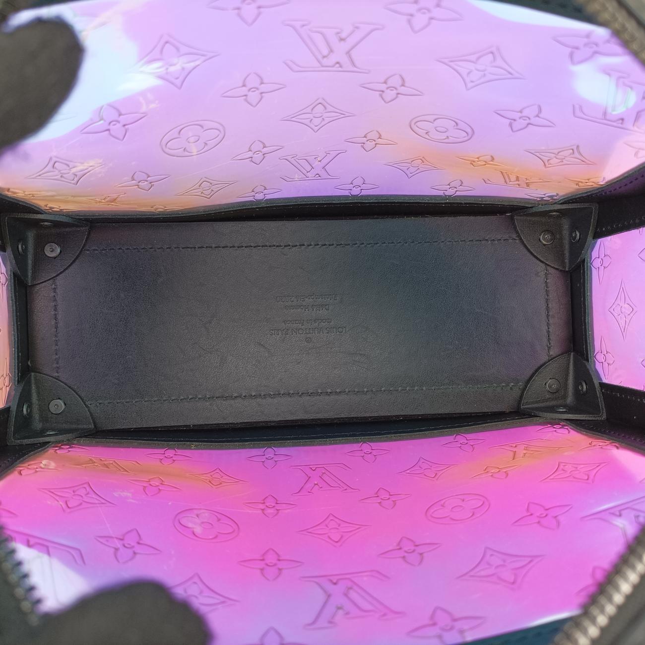 Pre-owned Louis Vuitton Soft Trunk Hologram x black Monogram Prism×calf leather M55932 shoulderbag | stylenewstar