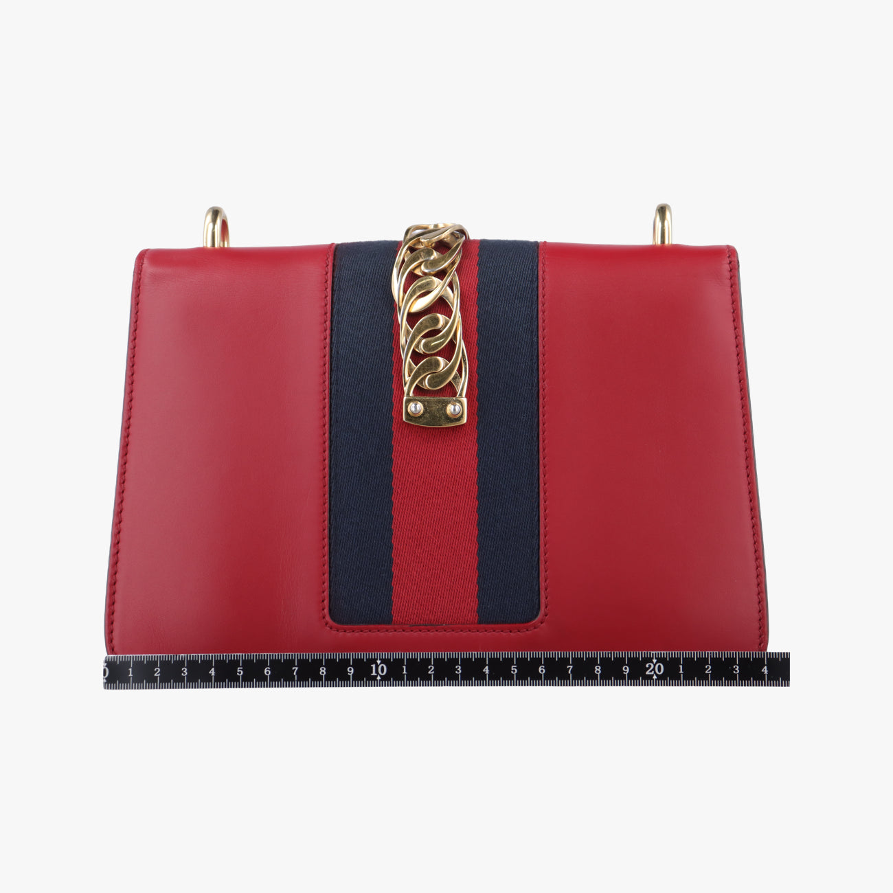 Pre-owned Gucci Sylvie Red×navy Leather 421882 shoulderbag | stylenewstar