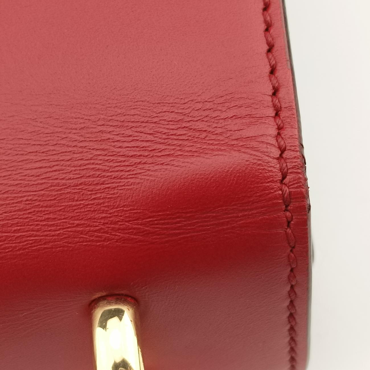 Pre-owned Gucci Sylvie Red×navy Leather 421882 shoulderbag | stylenewstar