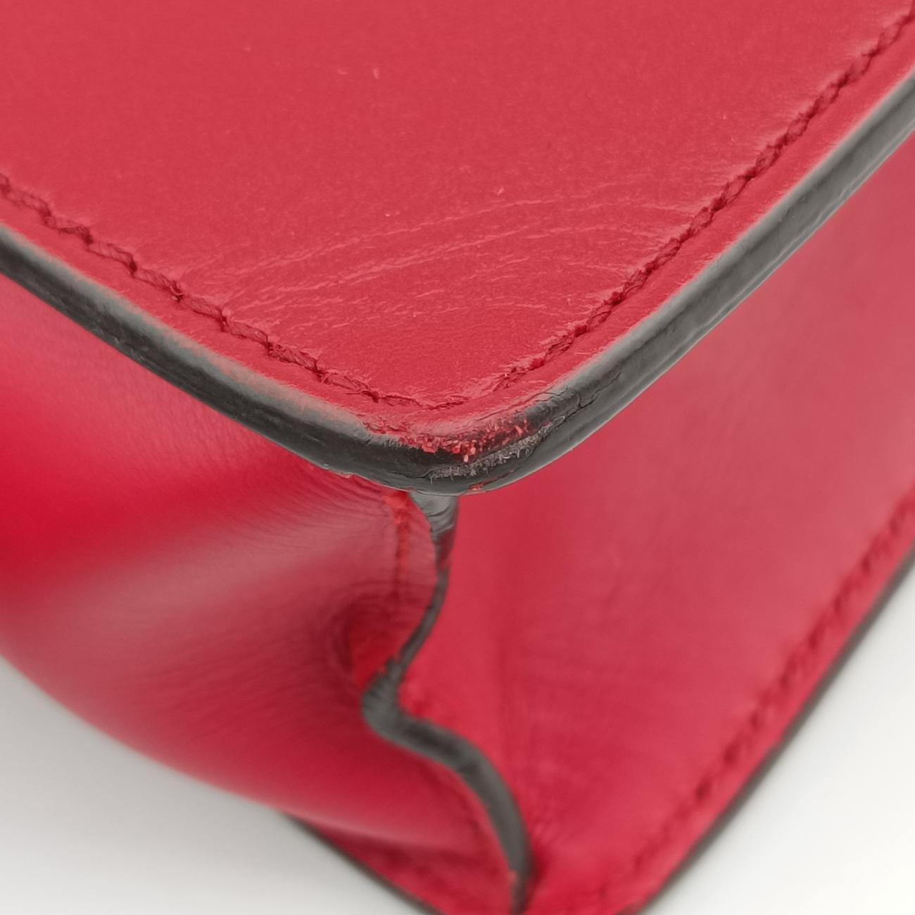 Pre-owned Gucci Sylvie Red×navy Leather 421882 shoulderbag | stylenewstar