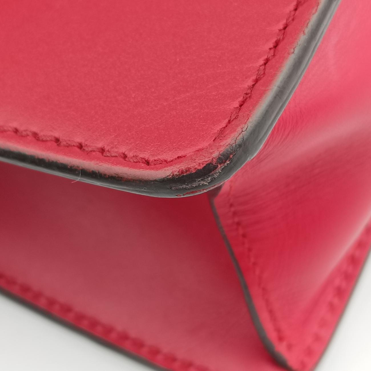 Pre-owned Gucci Sylvie Red×navy Leather 421882 shoulderbag | stylenewstar