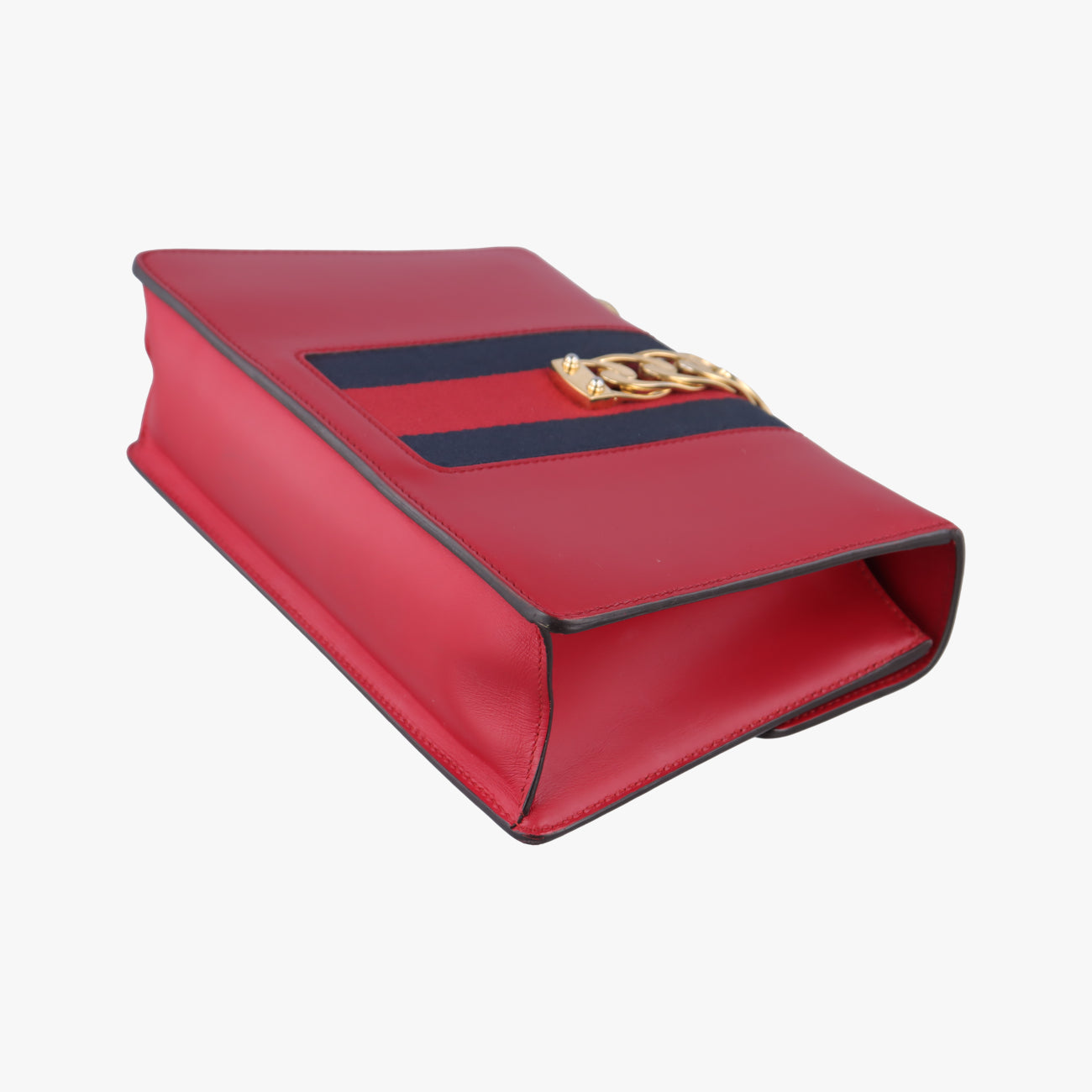 Pre-owned Gucci Sylvie Red×navy Leather 421882 shoulderbag | stylenewstar