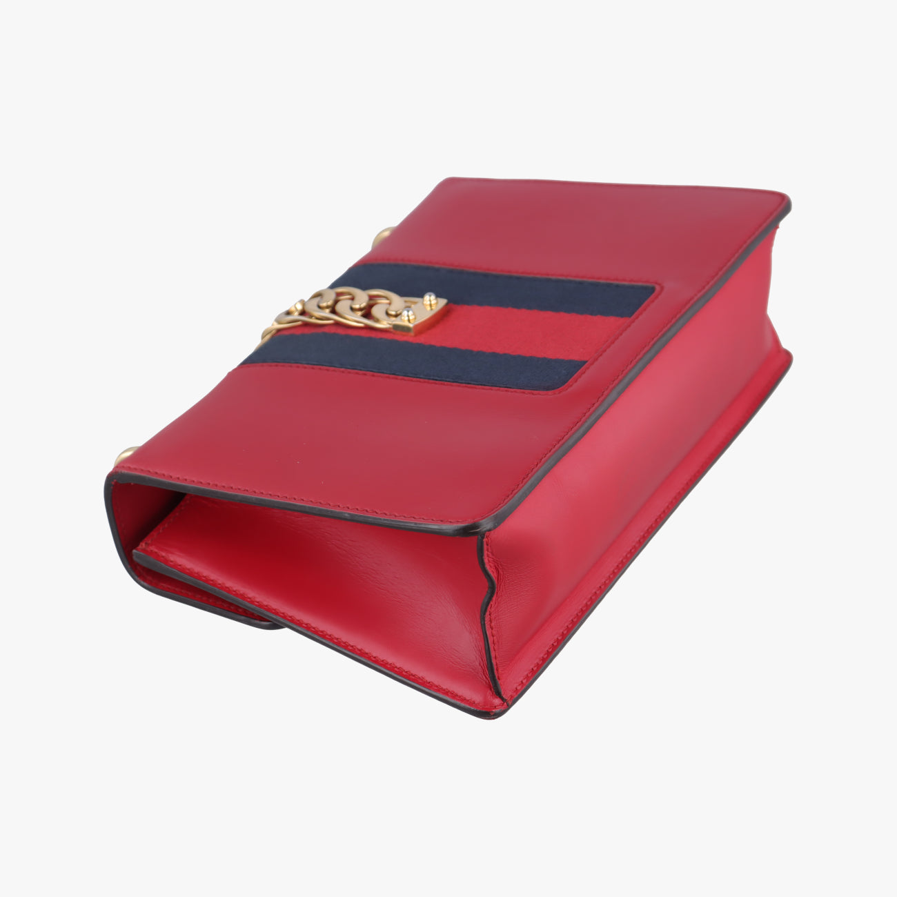 Pre-owned Gucci Sylvie Red×navy Leather 421882 shoulderbag | stylenewstar