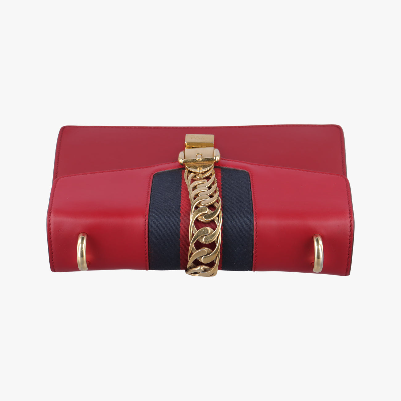 Pre-owned Gucci Sylvie Red×navy Leather 421882 shoulderbag | stylenewstar